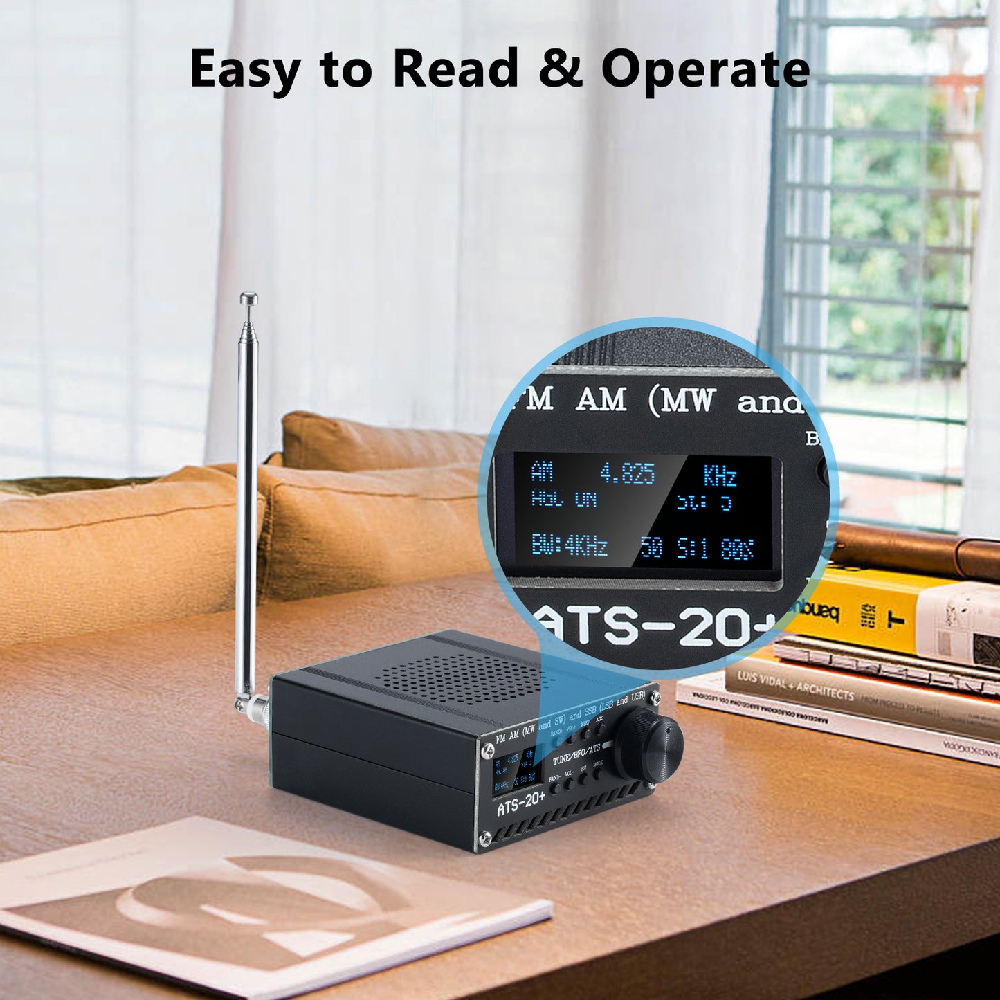 Si4732 ATS-20+ Portable Shortwave Radio Receiver, GOOZEEZOO FM AM (MW SW) LW SSB (LSB USB) Full Band Radio Receiver, Big Speaker & Best Reception