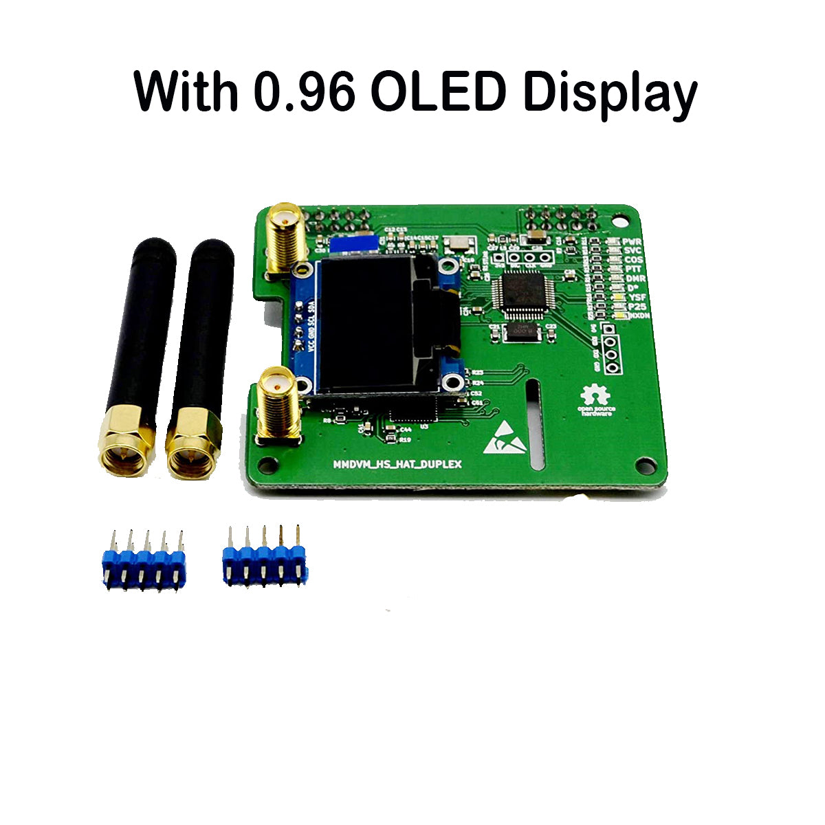 MMDVM Duplex Hotspot Module Dual Hat with 0.96 OLED Display V1.47 Support P25 DMR YSF NXDN DMR Slot 1 + Slot 2 for Raspberry pi (with OLED)