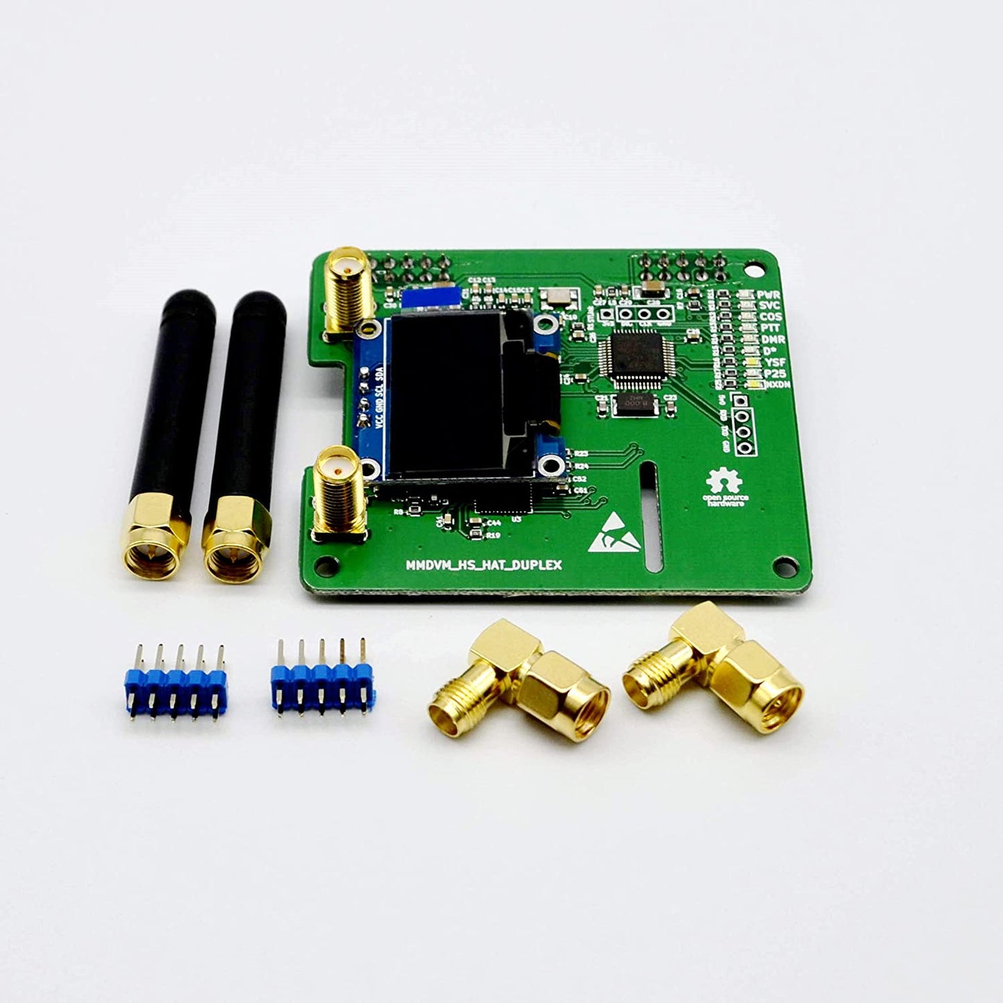 MMDVM Duplex Hotspot Module Dual Hat with 0.96 OLED Display V1.47 Support P25 DMR YSF NXDN DMR Slot 1 + Slot 2 for Raspberry pi (with OLED)