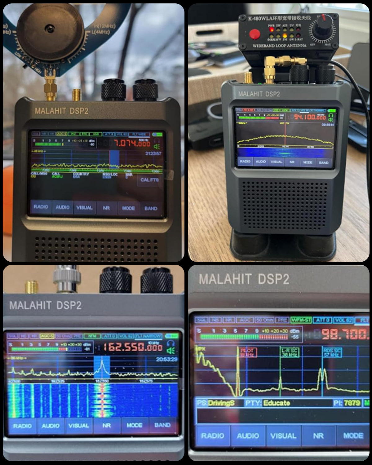 Latest V2.4 Malachite DSP2 SDR Radio Receiver, GOOZEEZOO Shortwave Radio Receiver 10kHz-380MHz & 404MHz-2GHz AM SSB DSB CW NFM WFM Air FT8,RTTY Decoder Function Noise Reduction with 5000mAh Battery
