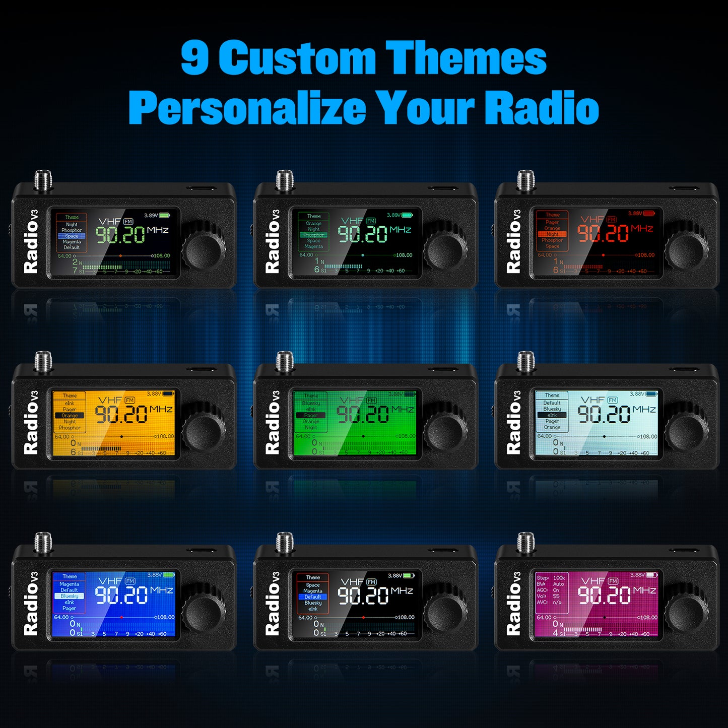 GOOZEEZOO Si4732-ESP32 V3 Mini Radio Pocket Shortwave Radio Receiver | Mode: AM/FM/LSB/USB Band: HF SW MW VHF All Band Radio Receiver | 800mAh Battery for Outdoor Adventures, Travel, and Daily Use (with Earphone)