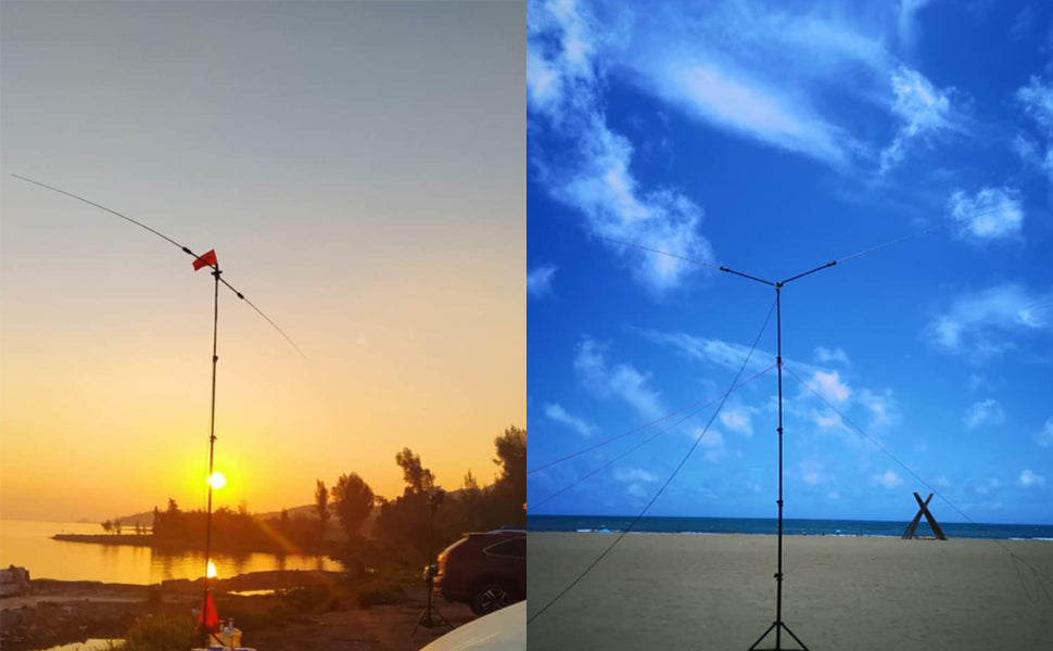 JPC-7 HF Antennas for Ham Radio with Slide Regulator 7MHz-50MHz All Band Hf Vertical Antenna 100W for Outdoor/Balcony/Trip