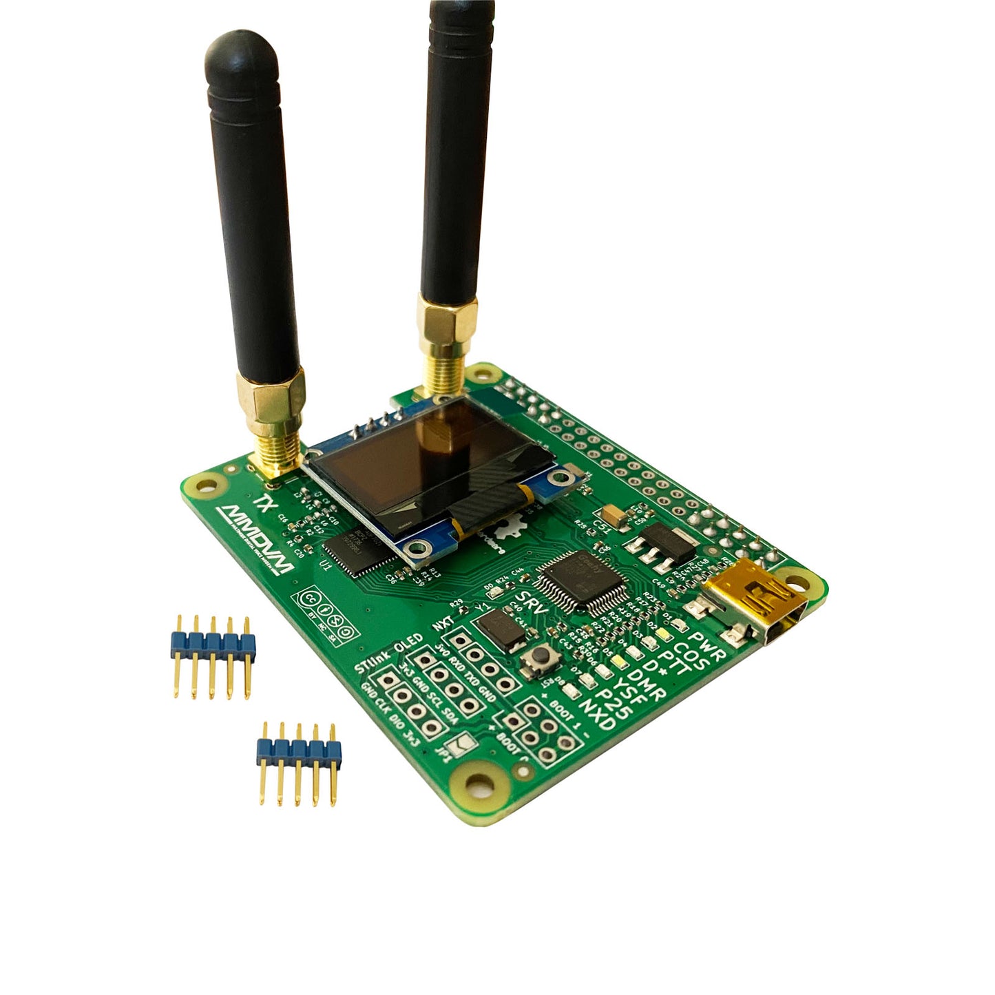 MMDVM Duplex Hotspot Module Dual Hat V1.5.2 Support P25 DMR YSF NXDN DMR Slot 1 + Slot 2 for Raspberry pi with USB Port (with OLED)