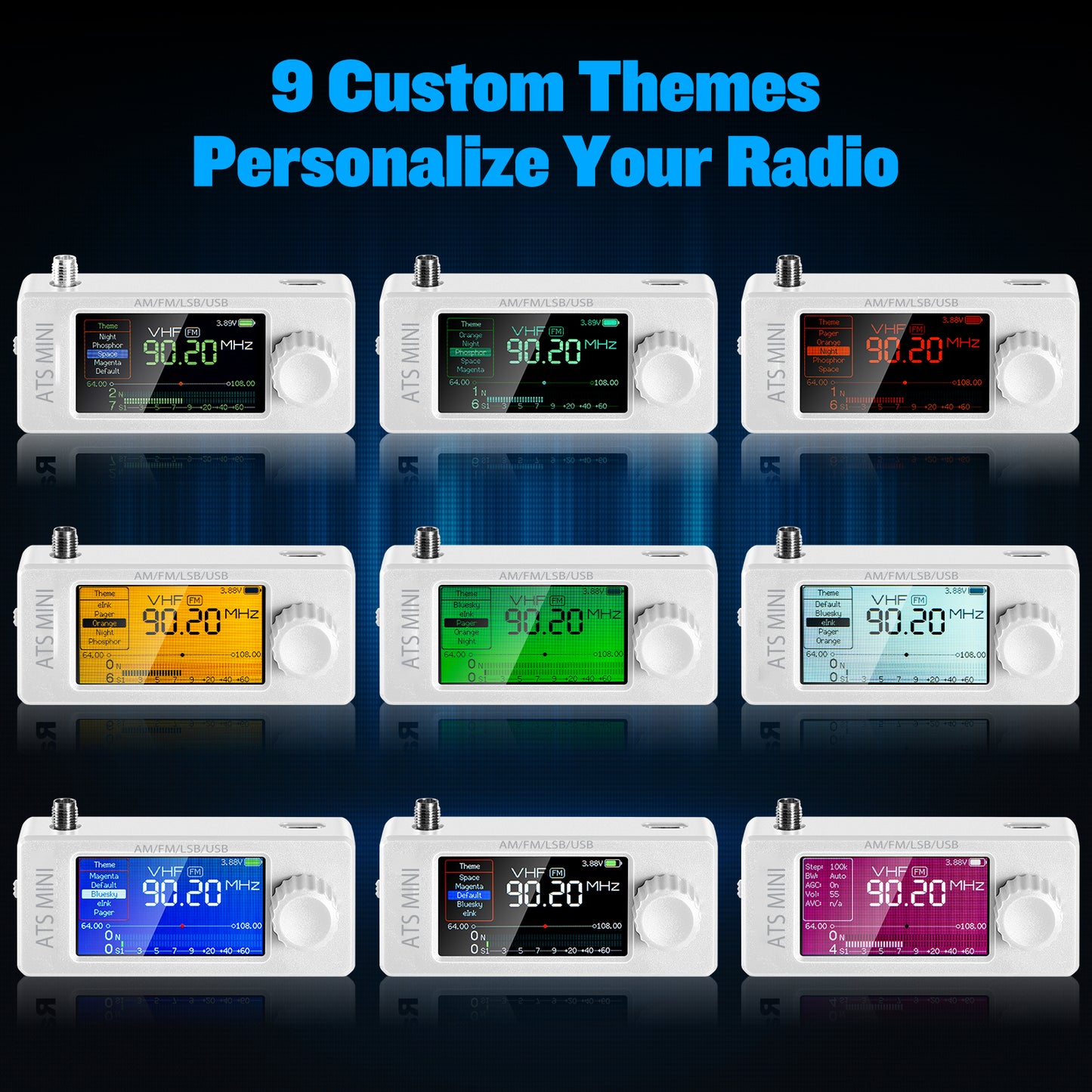 GOOZEEZOO Si4732-ESP32 V3.2 Mini Radio Pocket Shortwave Radio Receiver | Mode: AM/FM/LSB/USB Band: HF SW MW VHF All Band Radio Receiver | 800mAh Battery for Outdoor Adventures, Travel, and Daily Use