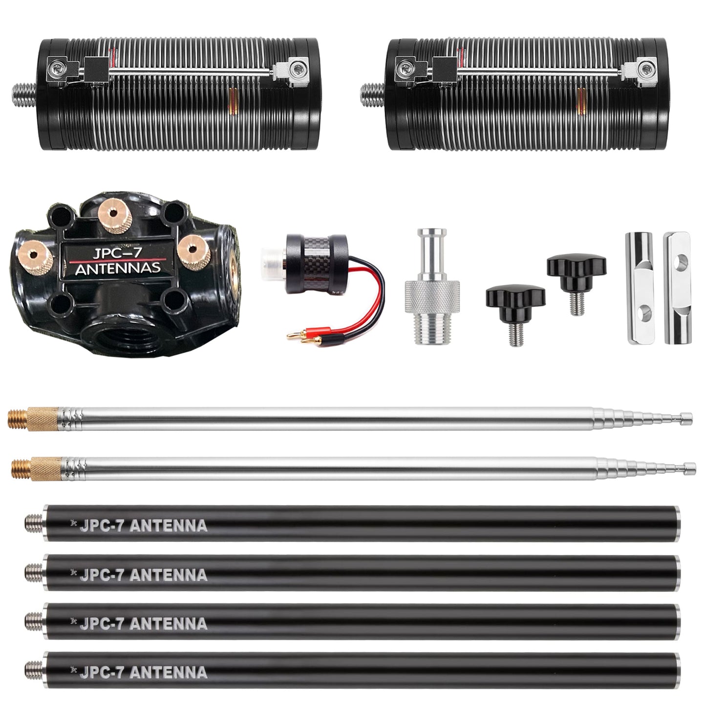 JPC-7 HF Antennas for Ham Radio with Slide Regulator 7MHz-50MHz All Band Hf Vertical Antenna 100W for Outdoor/Balcony/Trip
