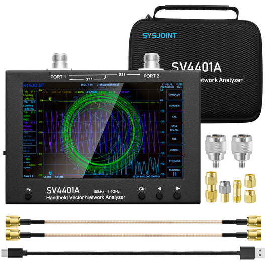 Upgraded GOOZEEZOO 7in NanoVNA SV4401A Vector Network Analyzer 50KHz-4.4GHz Antenna Analyzer Measuring S Parameters, Voltage Standing Wave Ratio,Phade, Delay, with 8 GB Storage & 6700mAh Battery