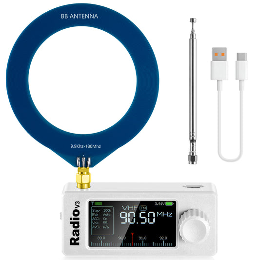 GOOZEEZOO Si4732-ESP32 V3 Mini Radio Pocket Shortwave Radio Receiver | Mode: AM/FM/LSB/USB Band: HF SW MW VHF All Band Radio Receiver | 800mAh Battery for Outdoor Adventures, Travel, and Daily Use