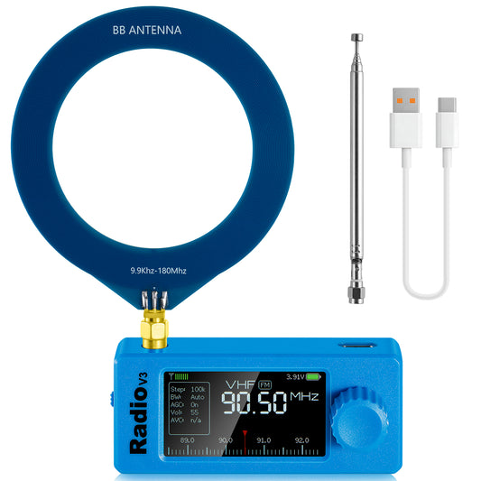 GOOZEEZOO Si4732-ESP32 V3 Mini Radio Pocket Shortwave Radio Receiver | Mode: AM/FM/LSB/USB Band: HF SW MW VHF All Band Radio Receiver | 800mAh Battery for Outdoor Adventures, Travel, and Daily Use