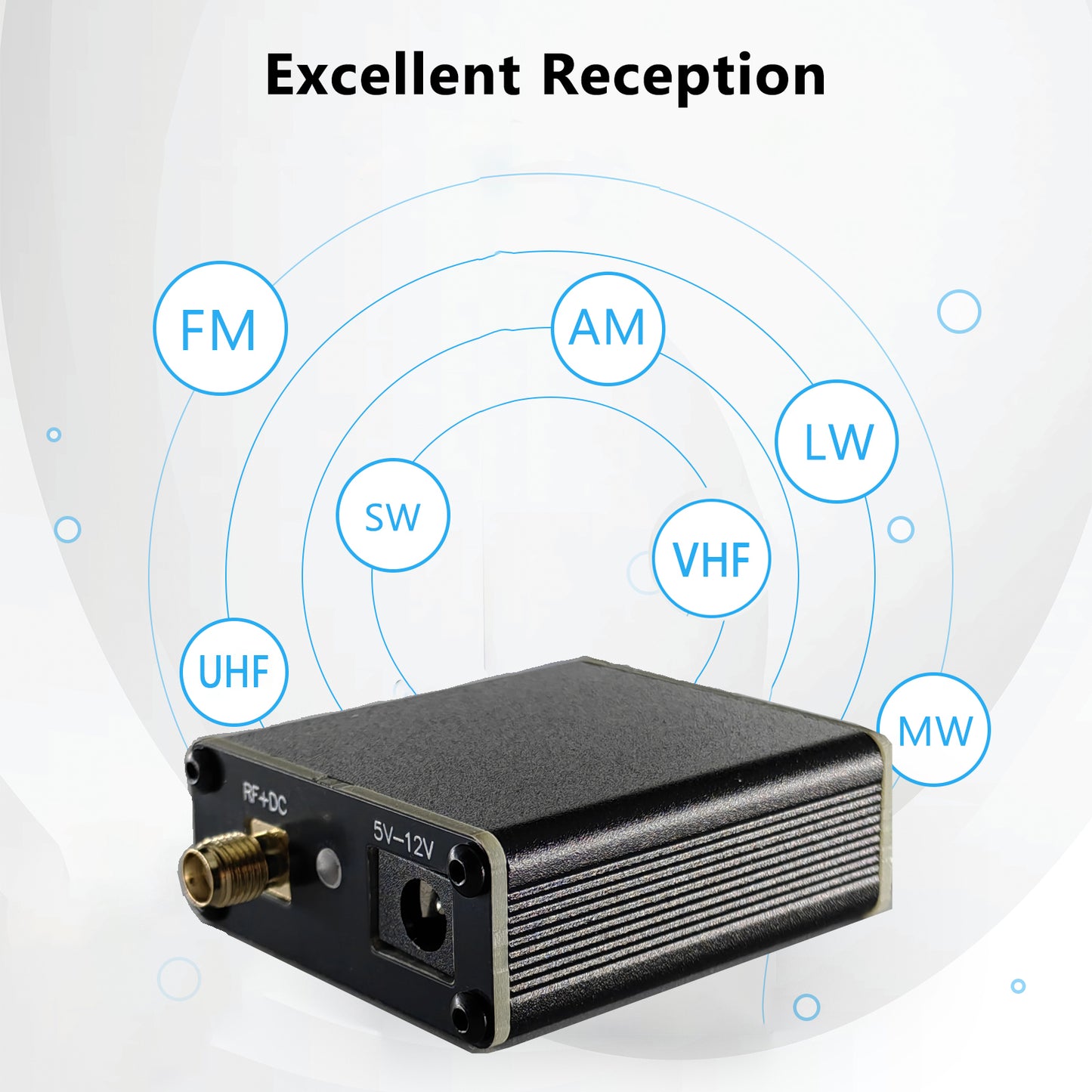 Portable Active Loop Antenna, GOOZEEZOO HFDY Shortwave Antenna 50KHz-500MHz HF AM FM VHF UHF Magnetic Loop Receiving Antenna for Ham Radio (with Improved Amplifier)