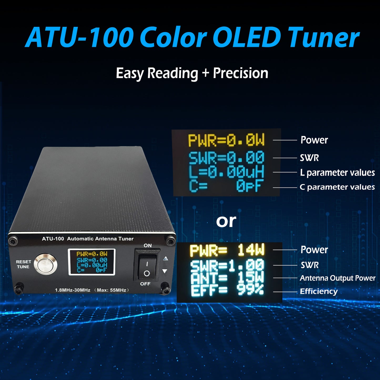 GOOZEEZOO V3.2 ATU-100 EXT Automatic Antenna Tuner for Ham Radio – 1.8-55MHz, Low SWR Tuner, Impedance Matching, Compact Design, Works with Amateur Radio Equipment, Ideal for POTA/SOTA/DX