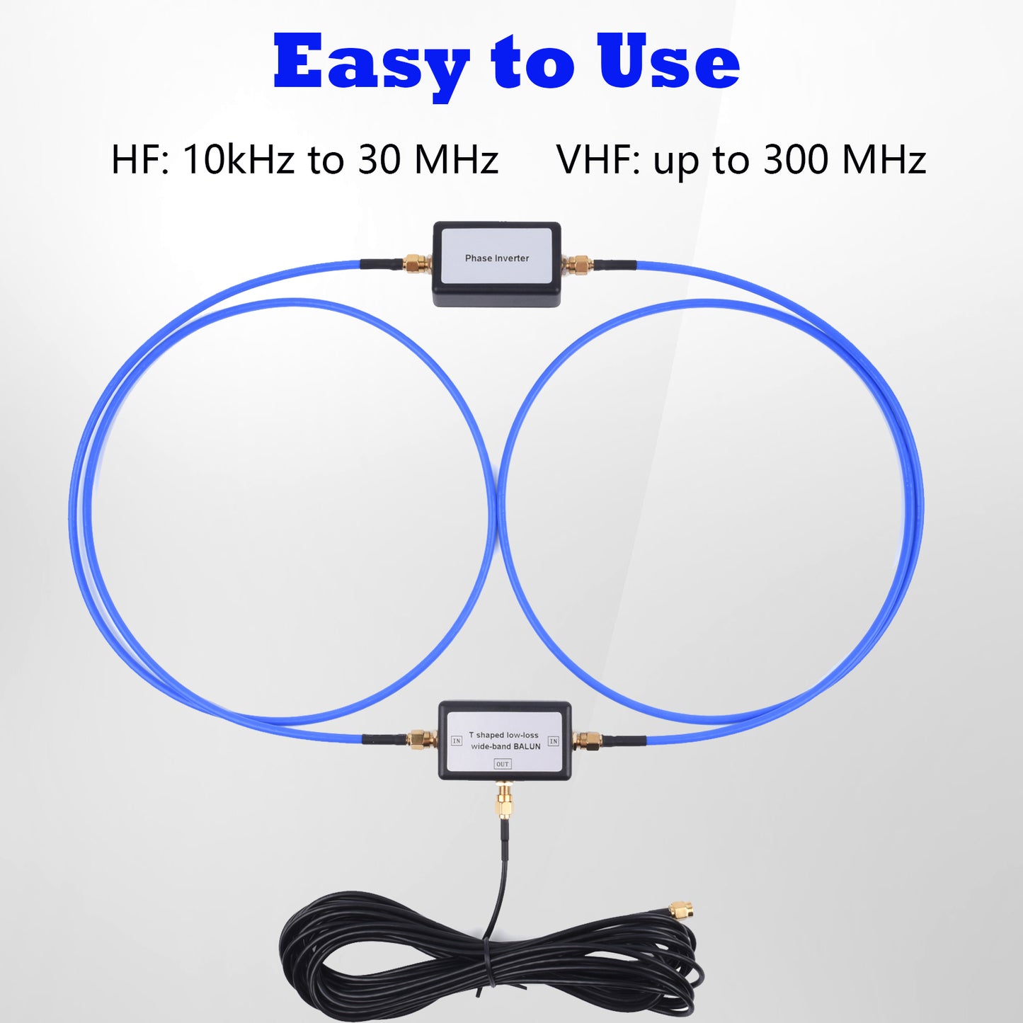 250mW YouLoop Portable Passive Magnetic Loop Antenna with Low Loss Broadband BALUN for HF and VHF 10KHz-30MHz Receiving Antenna