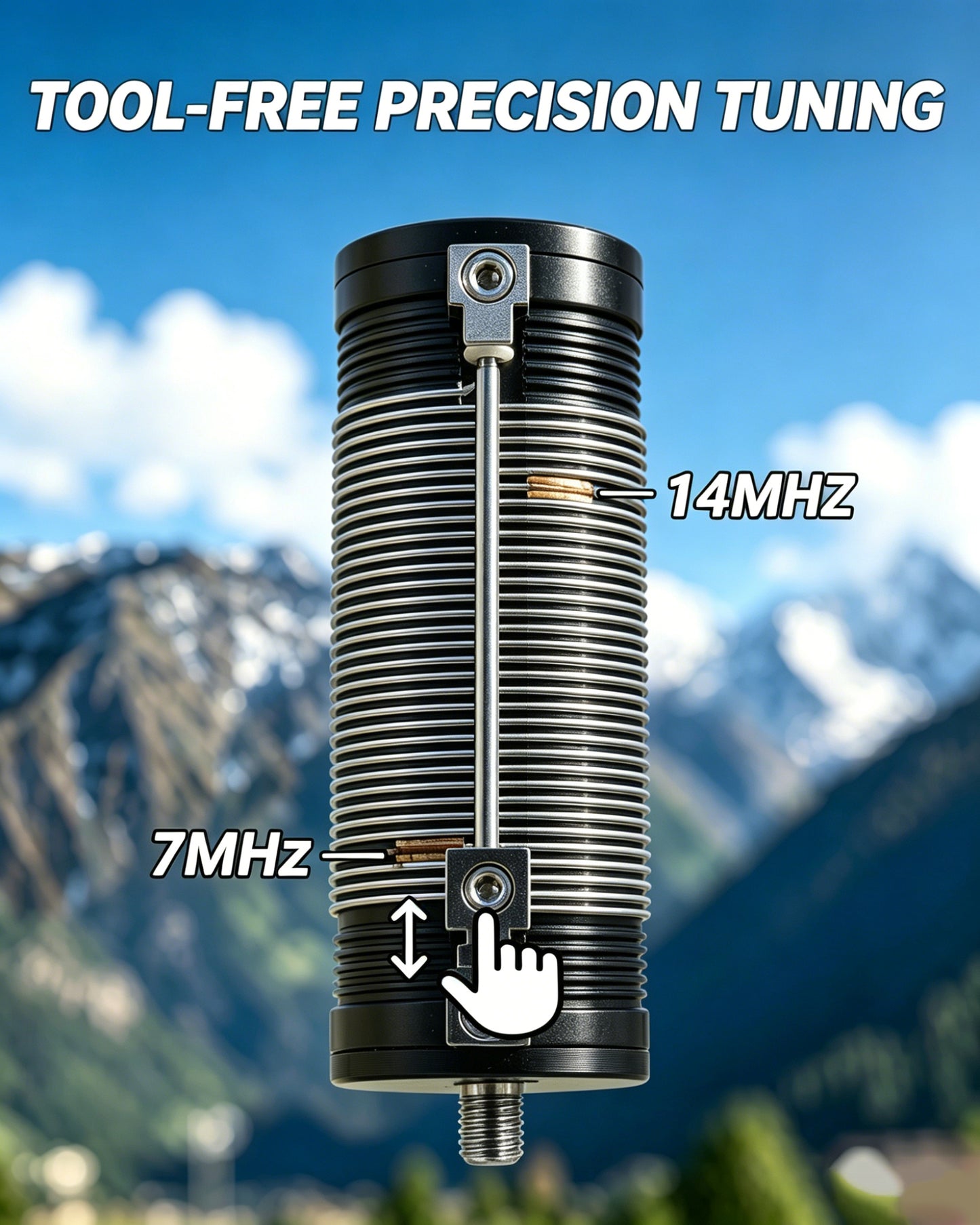 JPC-12 HF Antennas for Ham Radio 7-50MHz All Band HF Vertical Antenna with Low SWR 40m-6m 8 Bands Easy Setup for POTA/Field Day for Outdoor 4.1 Meter(13.5Ft)