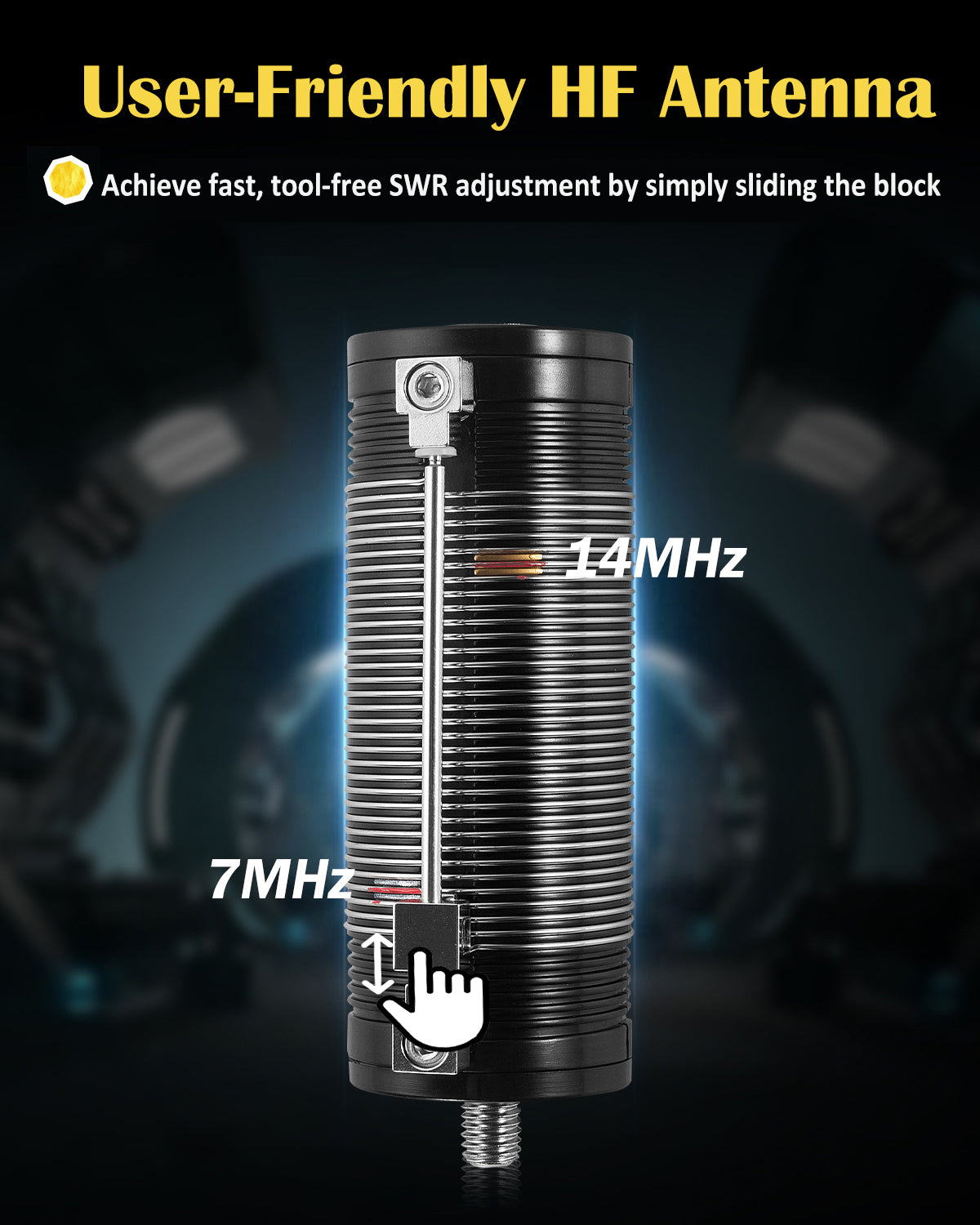 JPC-12 HF Antennas for Ham Radio with Slide Regulator 7MHz-50MHz All Band Hf Vertical Antenna 40m-6m 8 Bands for Outdoor 4.1 Meter(13.5Ft) (M10)