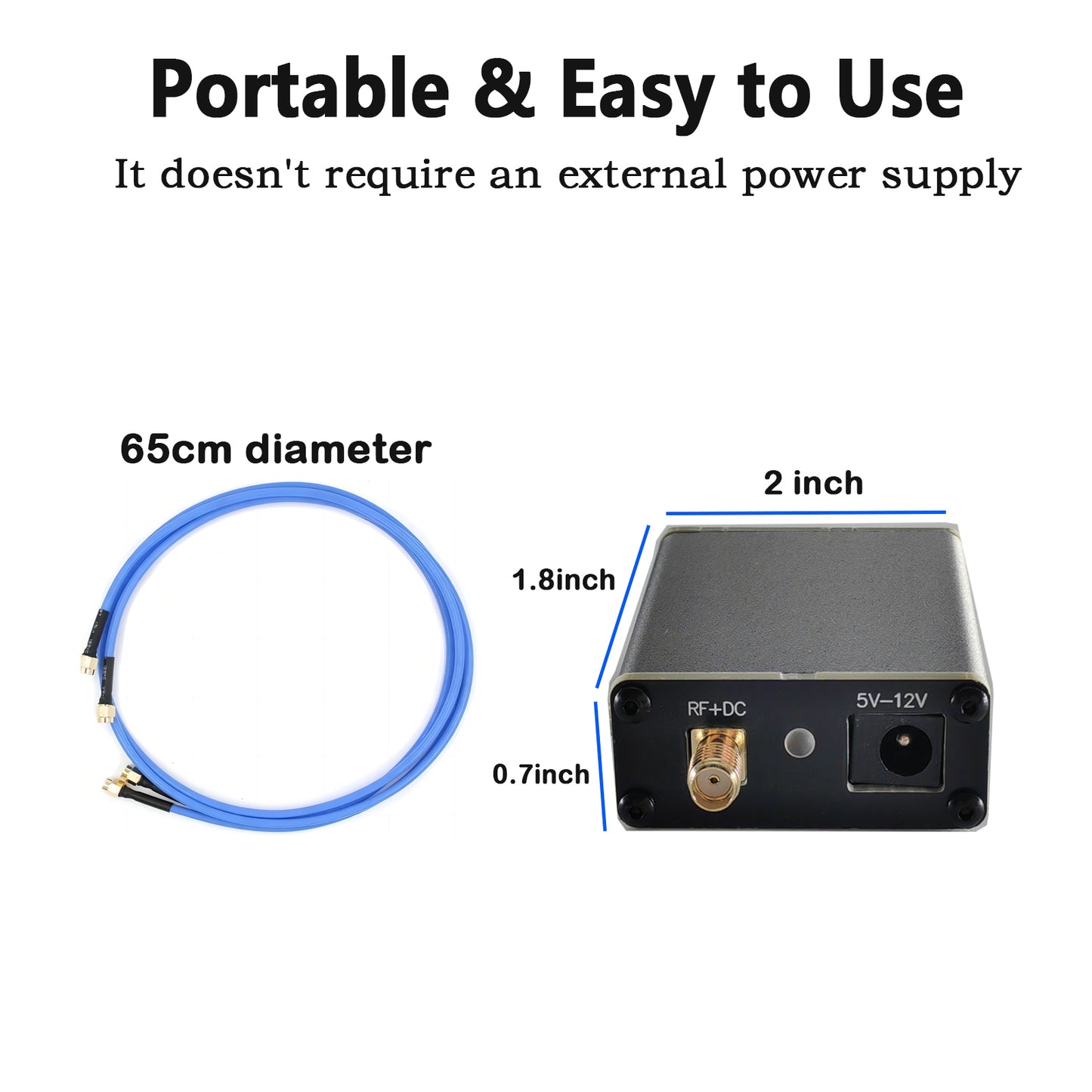 Portable Active Loop Antenna, GOOZEEZOO HFDY Shortwave Antenna 50KHz-500MHz HF AM FM VHF UHF Magnetic Loop Receiving Antenna for Ham Radio (with Improved Amplifier)