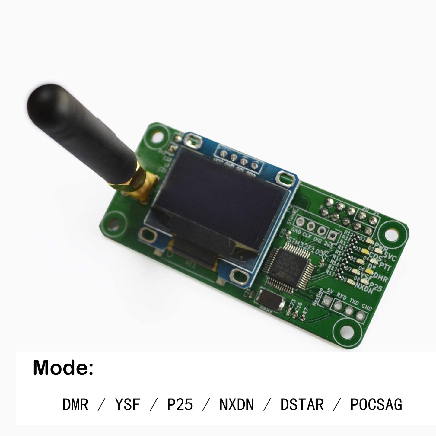 MMDVM Hotspot Board (V1.5.2) + Antenna Support UHF VHF Support P25 DMR YSF DSTAR NXDN POCSAG for Raspberry Pi-Zero W, Pi 3 (OLED Board)