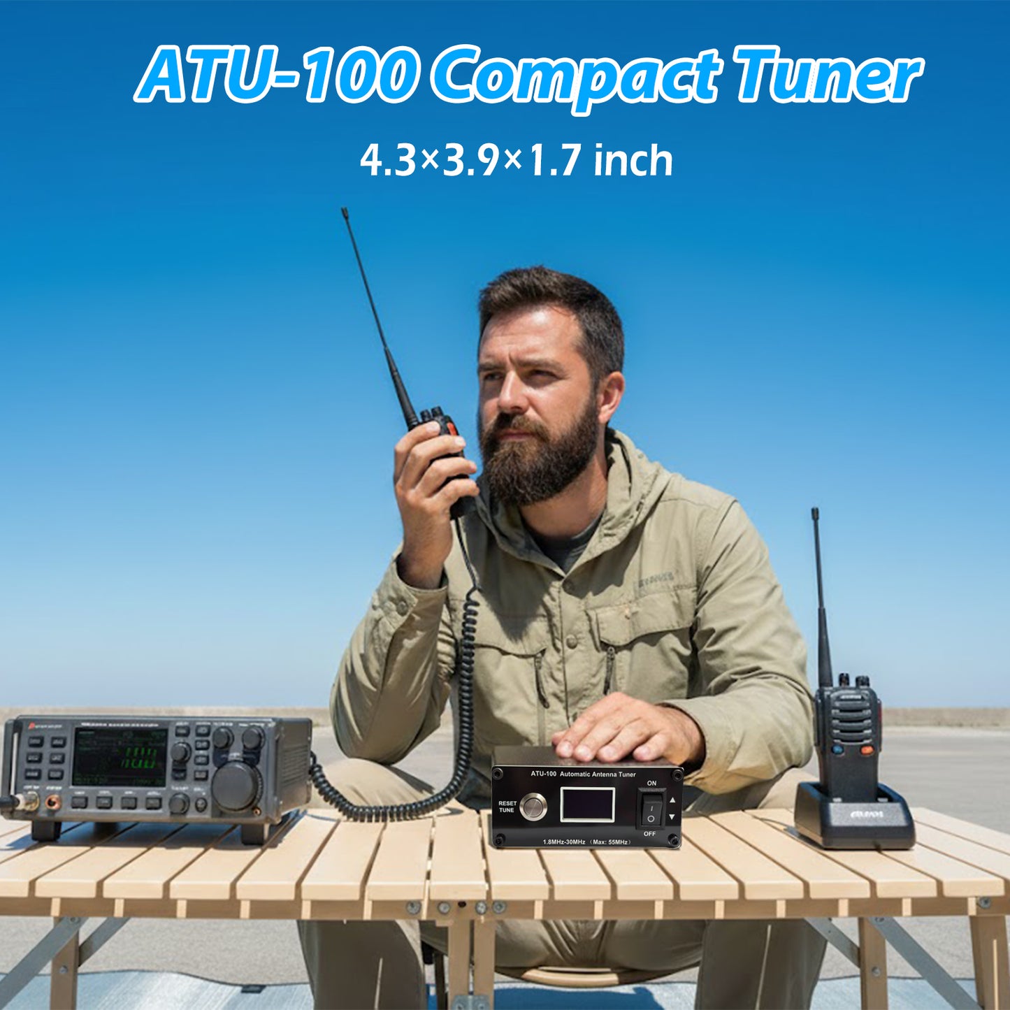 GOOZEEZOO V3.2 ATU-100 EXT Automatic Antenna Tuner for Ham Radio – 1.8-55MHz, Low SWR Tuner, Impedance Matching, Compact Design, Works with Amateur Radio Equipment, Ideal for POTA/SOTA/DX