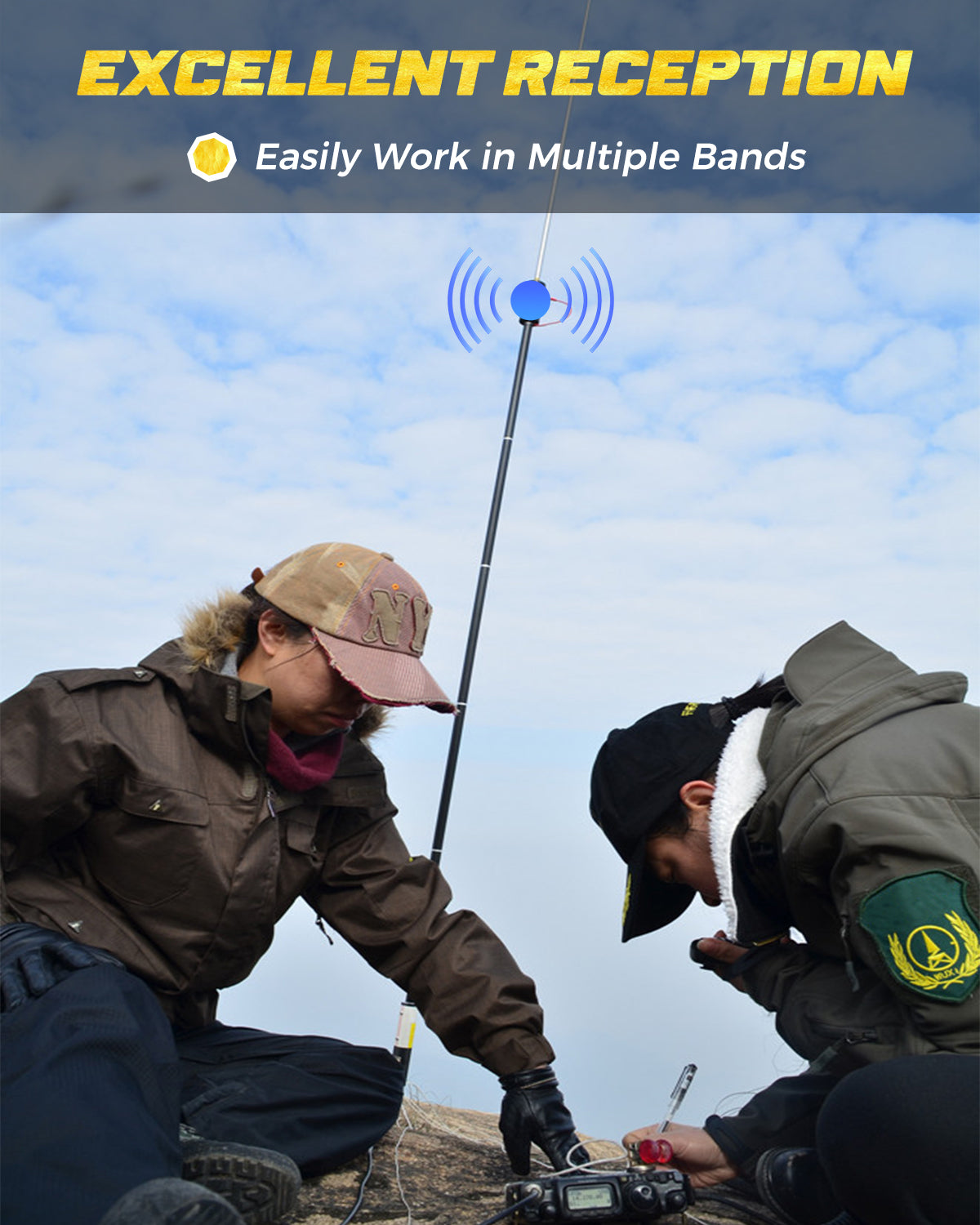 JPC-12 HF Antennas for Ham Radio with Slide Regulator 7MHz-50MHz All Band Hf Vertical Antenna 40m-6m 8 Bands for Outdoor 4.1 Meter(13.5Ft) (M10)