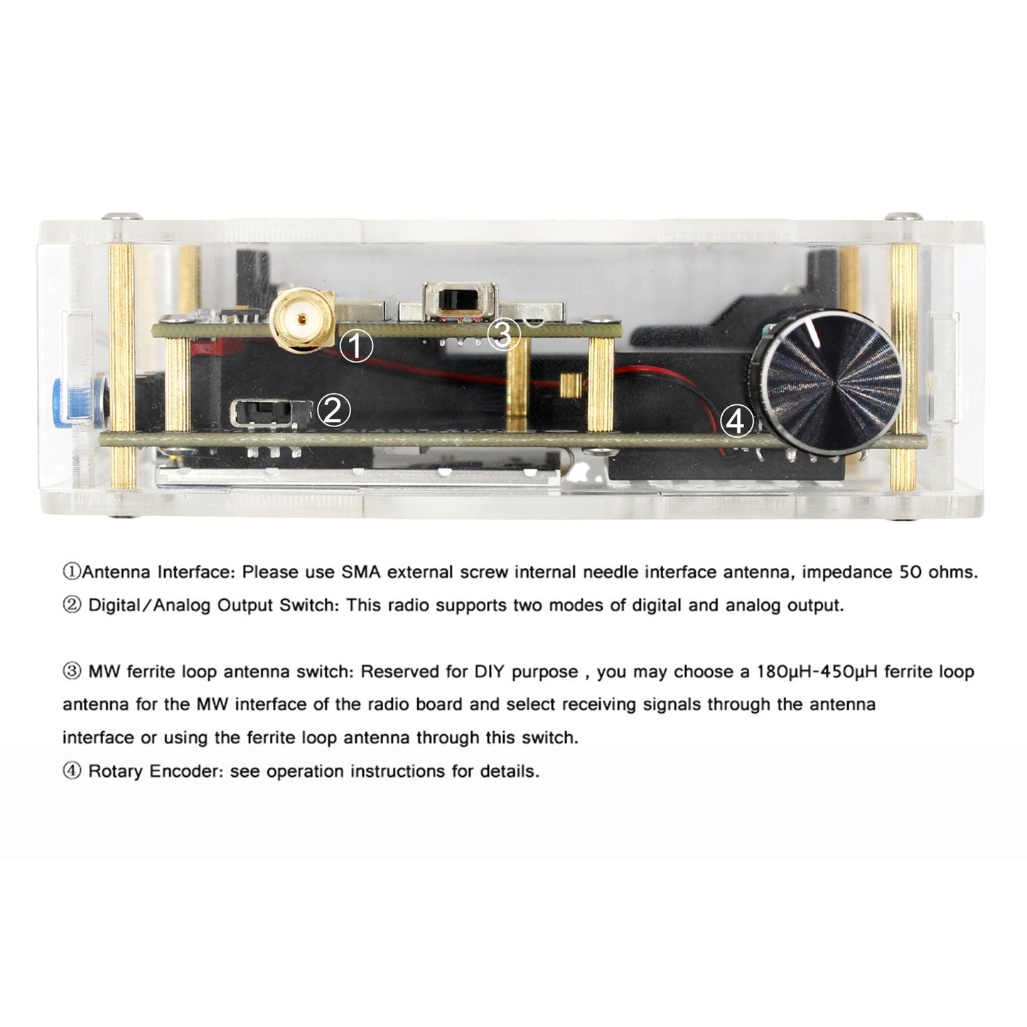 DIY Radio Kit Portable Shortwave Radio Receiver FM AM MW SW Air SSB LSB USB Full Band Radio Receiver for Hams with AM/SW Donut Antenna & Hi-Z Amplifier
