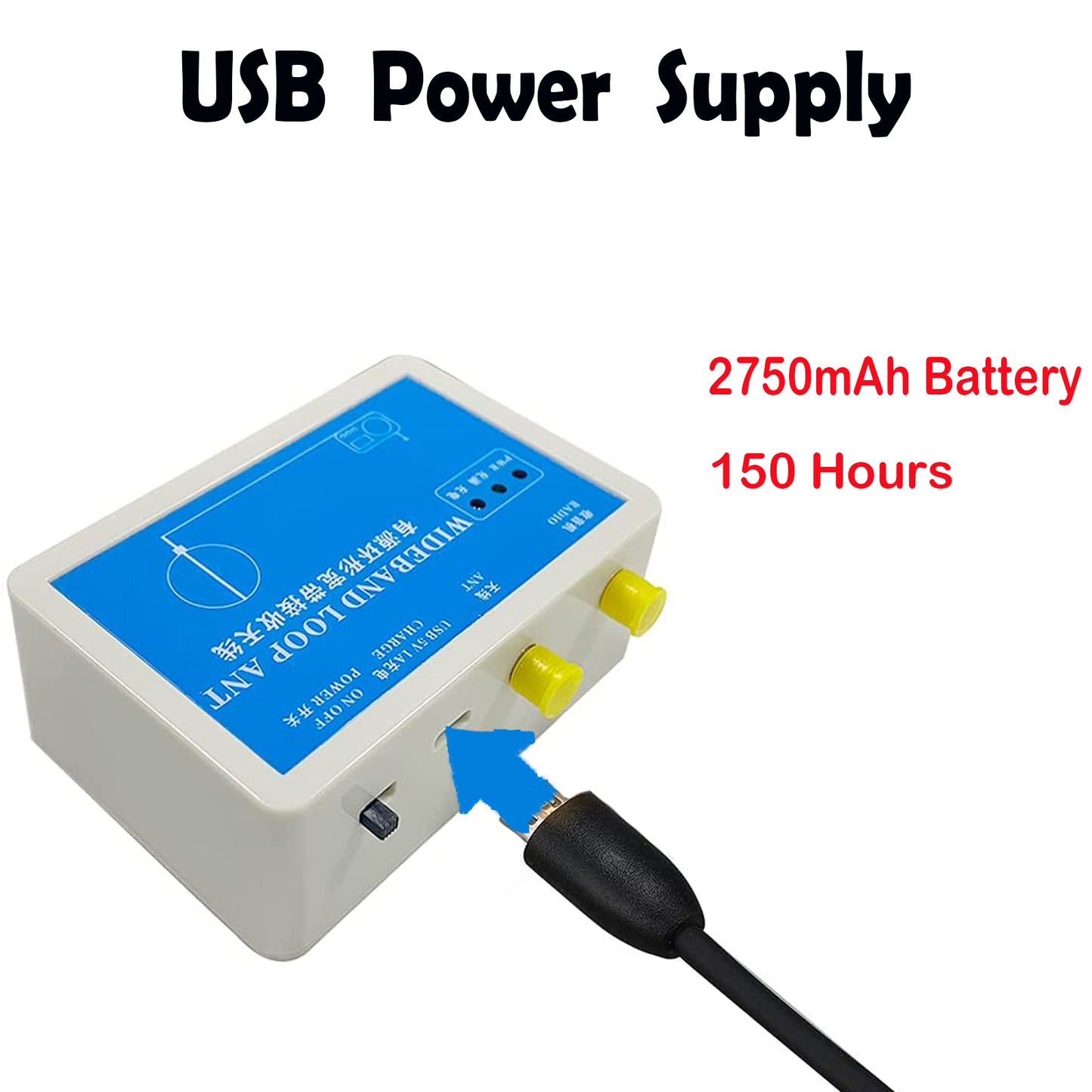 K-180WLA Shortwave Radio Active Loop Antenna 100KHz-180MHz Full Band Radio Antenna LW/MW/SW/FM/VHF 20dBi Magnetic Loop Antenna（10 Meters Feeder)