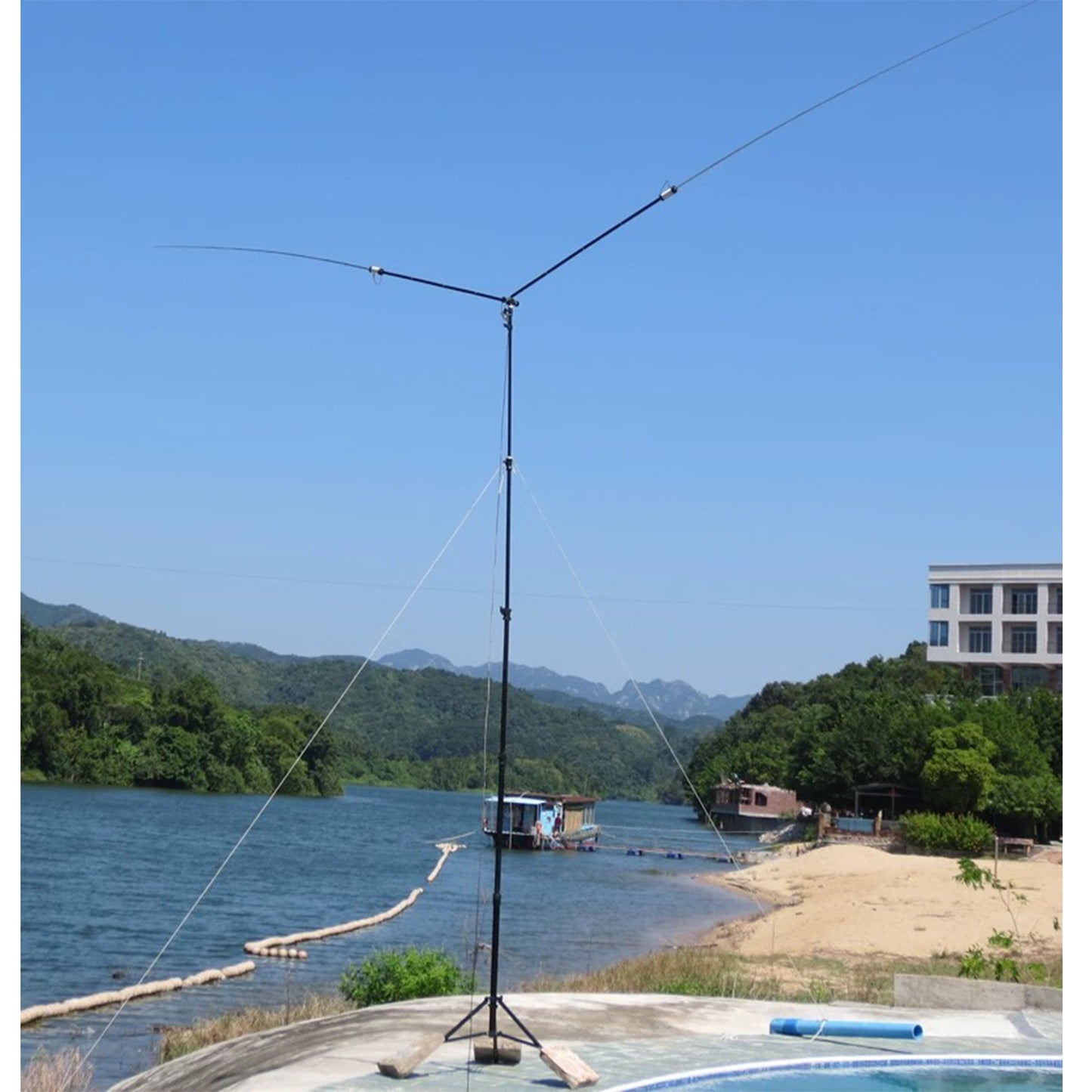 JPC-7 HF Antennas for Ham Radio with Slide Regulator 7MHz-50MHz All Band Hf Vertical Antenna 100W for Outdoor/Balcony/Trip