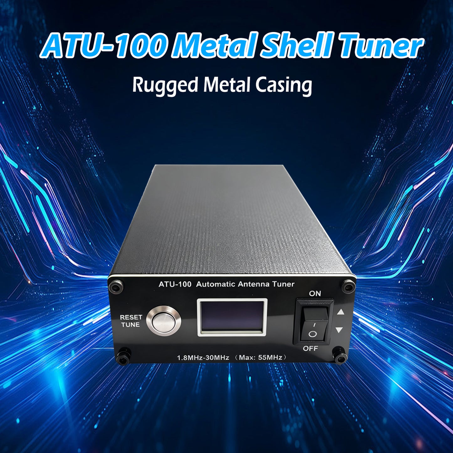 GOOZEEZOO V3.2 ATU-100 EXT Automatic Antenna Tuner for Ham Radio – 1.8-55MHz, Low SWR Tuner, Impedance Matching, Compact Design, Works with Amateur Radio Equipment, Ideal for POTA/SOTA/DX