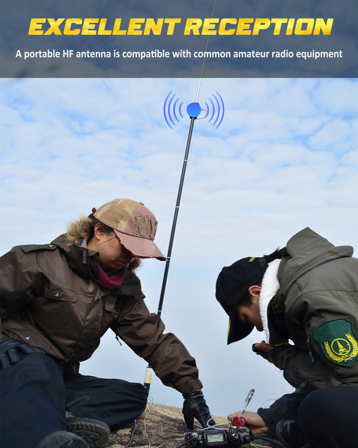 JPC-12 HF Antennas for Ham Radio with Slide Regulator 7MHz-50MHz All Band Hf Vertical Antenna 40m-6m 8 Bands for Outdoor 4.1 Meter(13.5Ft) (M10)