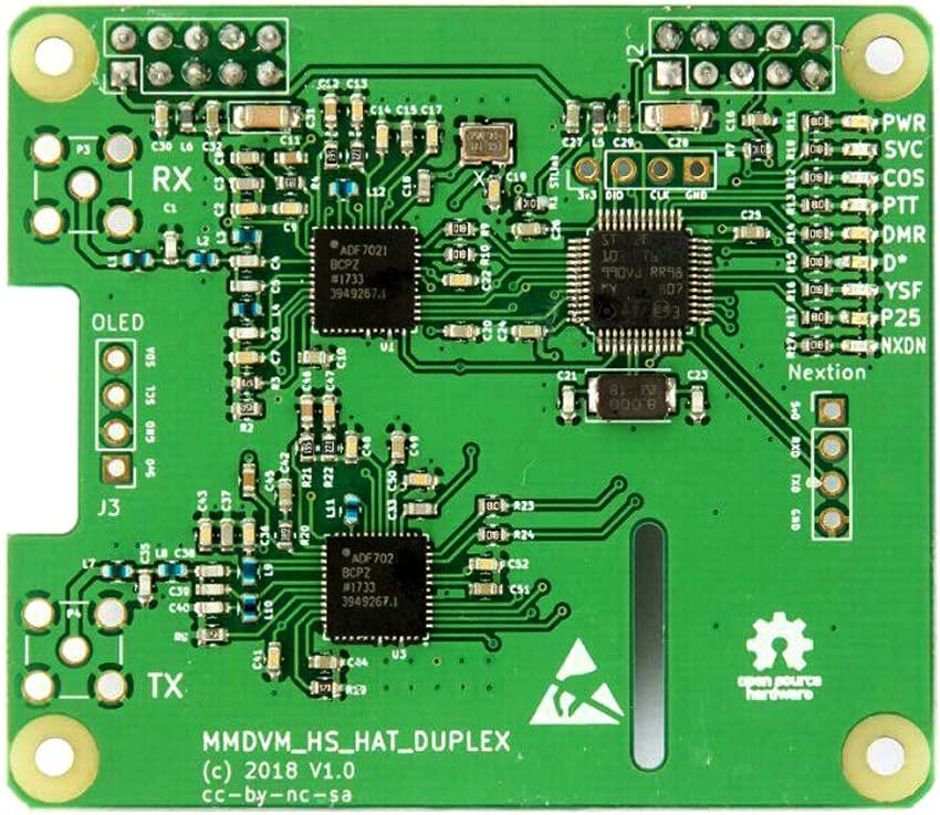 MMDVM Duplex Hotspot Module Dual Hat with V1.47 Support P25 DMR YSF NXDN DMR Slot 1 + Slot 2 for Raspberry pi (Without OLED)