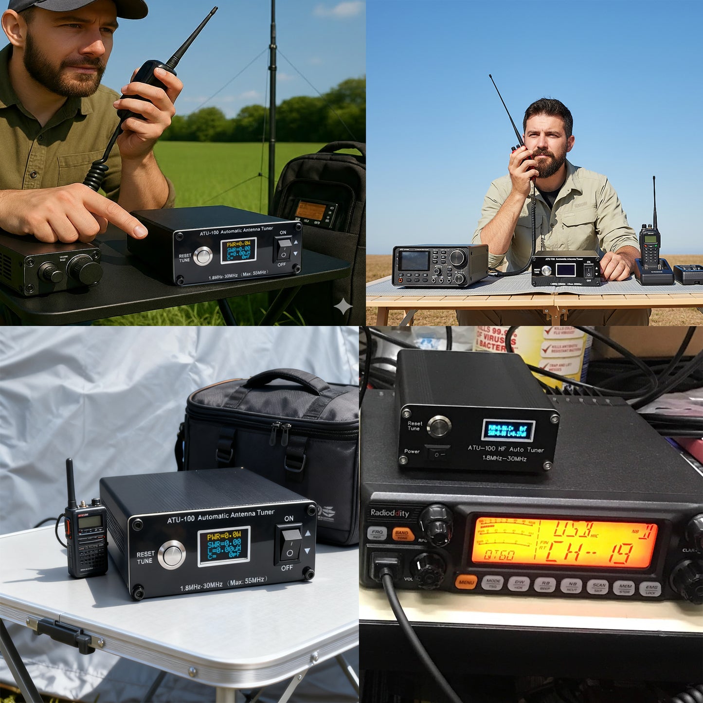 GOOZEEZOO V3.2 ATU-100 EXT Automatic Antenna Tuner for Ham Radio – 1.8-55MHz, Low SWR Tuner, Impedance Matching, Compact Design, Works with Amateur Radio Equipment, Ideal for POTA/SOTA/DX