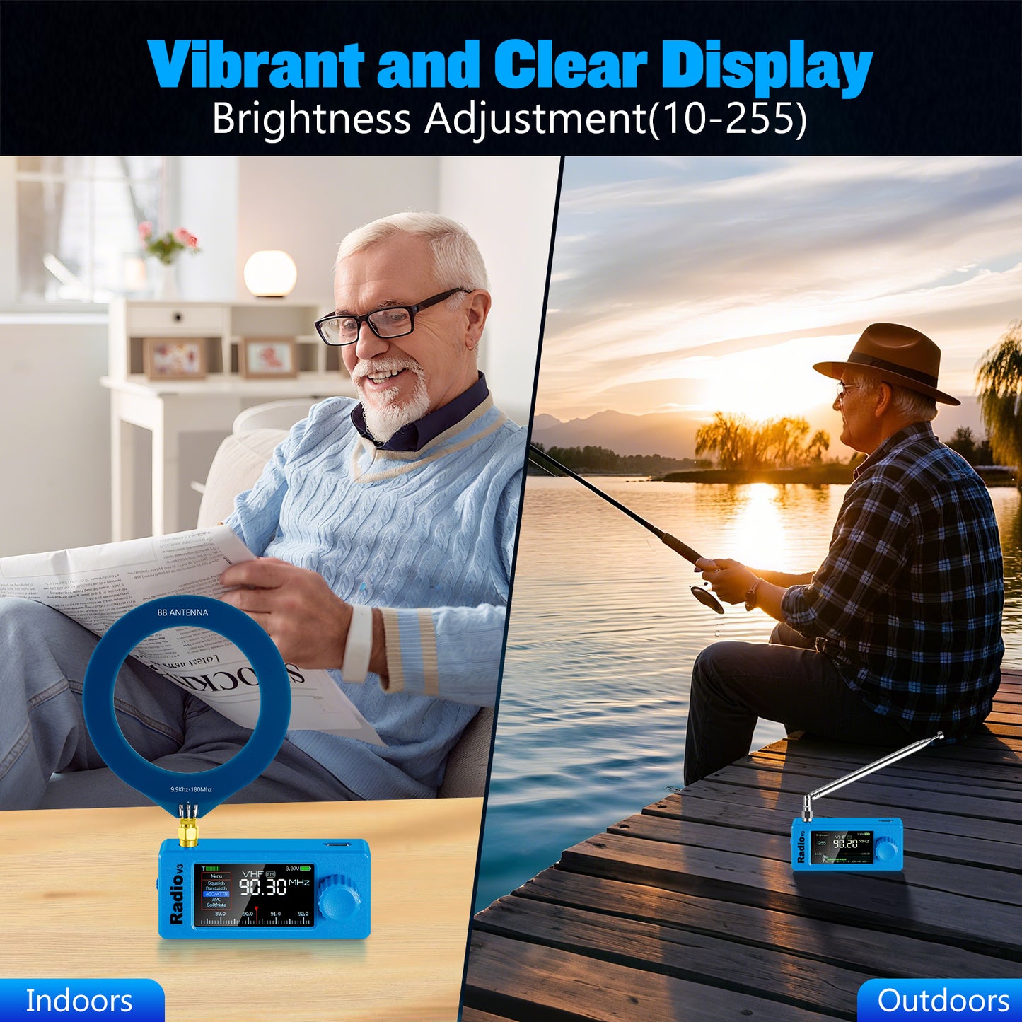 GOOZEEZOO Si4732-ESP32 V3 Mini Radio Pocket Shortwave Radio Receiver | Mode: AM/FM/LSB/USB Band: HF SW MW VHF All Band Radio Receiver | 800mAh Battery for Outdoor Adventures, Travel, and Daily Use