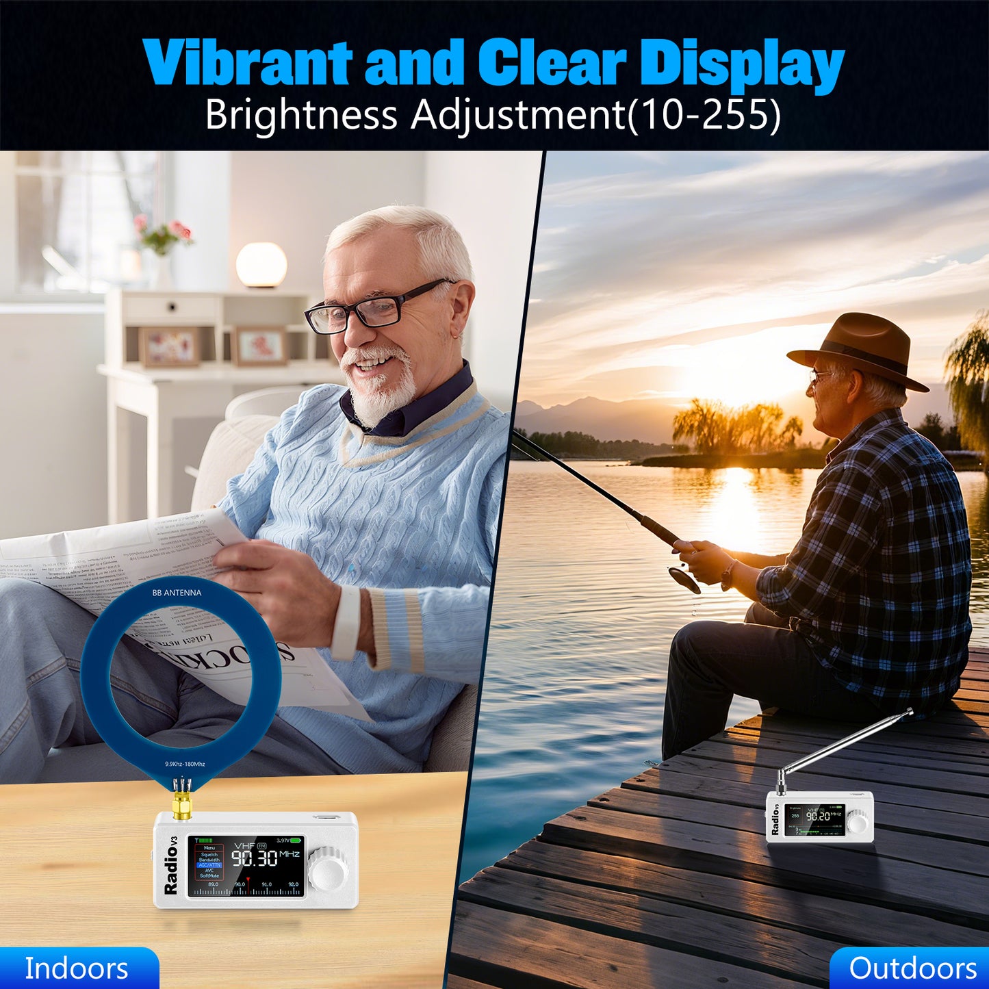 GOOZEEZOO Si4732-ESP32 V3 Mini Radio Pocket Shortwave Radio Receiver | Mode: AM/FM/LSB/USB Band: HF SW MW VHF All Band Radio Receiver | 800mAh Battery for Outdoor Adventures, Travel, and Daily Use