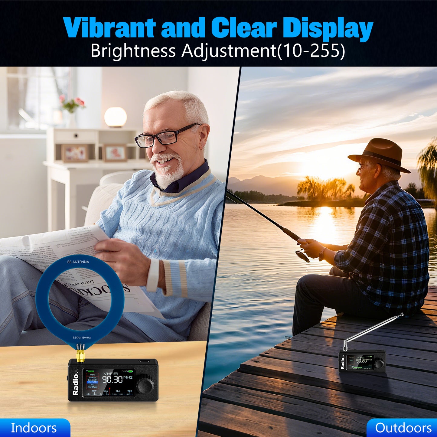 GOOZEEZOO Si4732-ESP32 V3 Mini Radio Pocket Shortwave Radio Receiver | Mode: AM/FM/LSB/USB Band: HF SW MW VHF All Band Radio Receiver | 800mAh Battery for Outdoor Adventures, Travel, and Daily Use