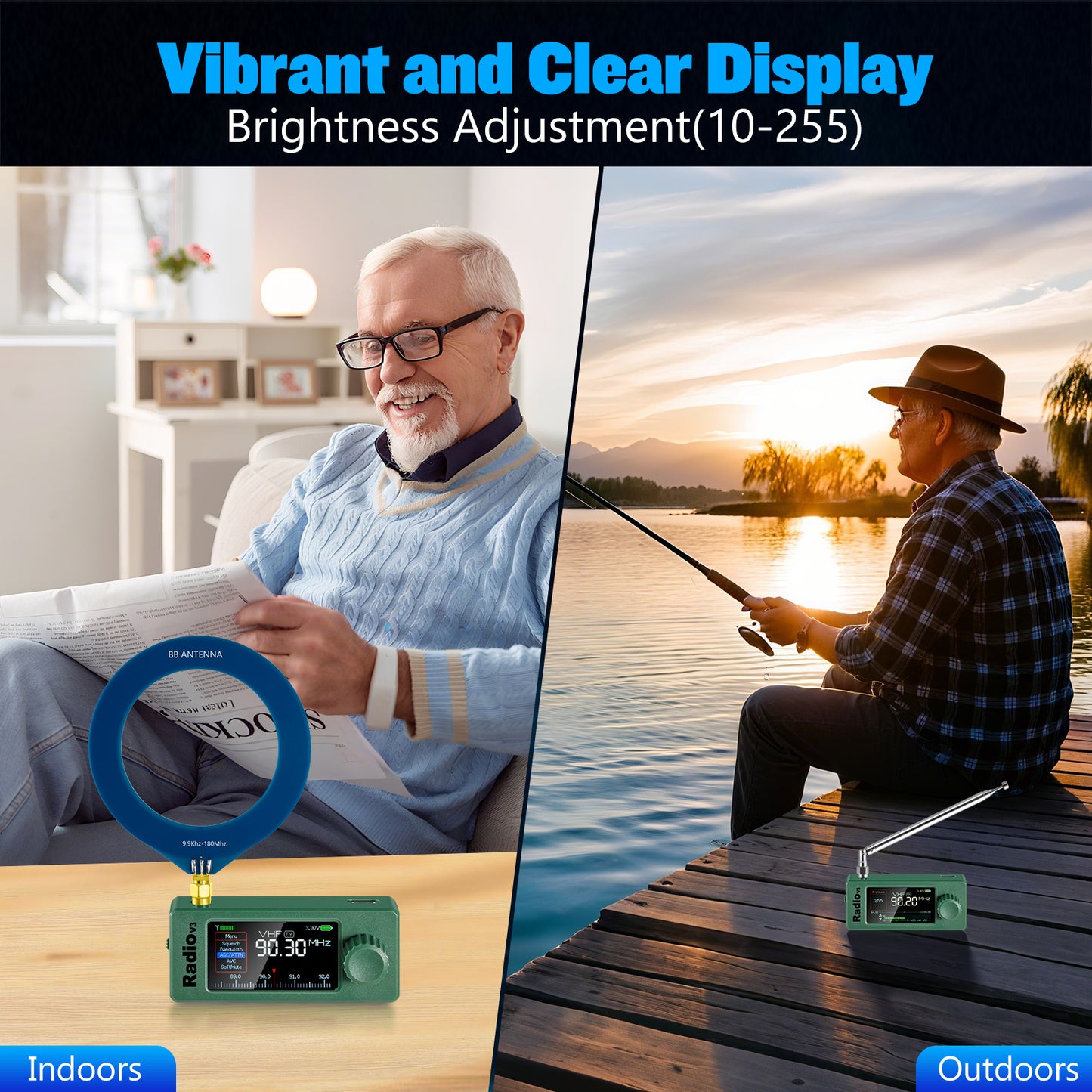 GOOZEEZOO Si4732-ESP32 V3 Mini Radio Pocket Shortwave Radio Receiver | Mode: AM/FM/LSB/USB Band: HF SW MW VHF All Band Radio Receiver | 800mAh Battery for Outdoor Adventures, Travel, and Daily Use