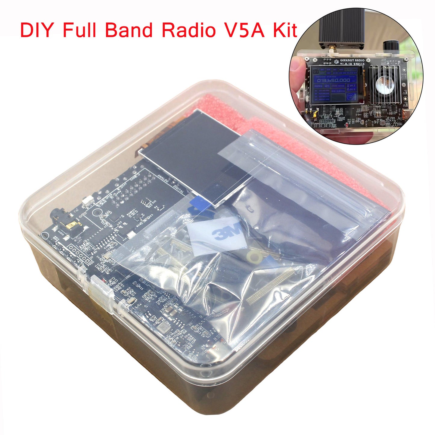 DIY Radio Kit Portable Shortwave Radio Receiver FM AM MW SW Air SSB LSB USB Full Band Radio Receiver for Hams with AM/SW Donut Antenna & Hi-Z Amplifier
