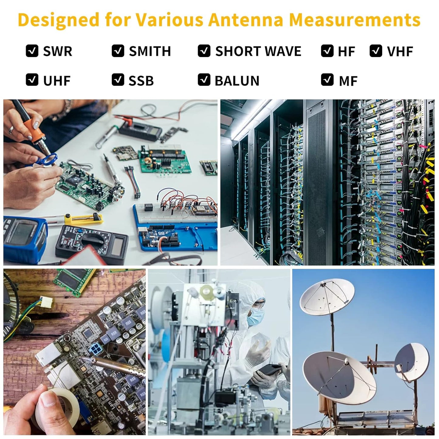 Upgraded NanoVNA Vector Network Analyzer 50kHz-6.3GHz 4 inch Antenna Analyzer with MicroSD Slot, Support Data Storage Measure S Parameters HF SWR Phase Delay Smith Chart