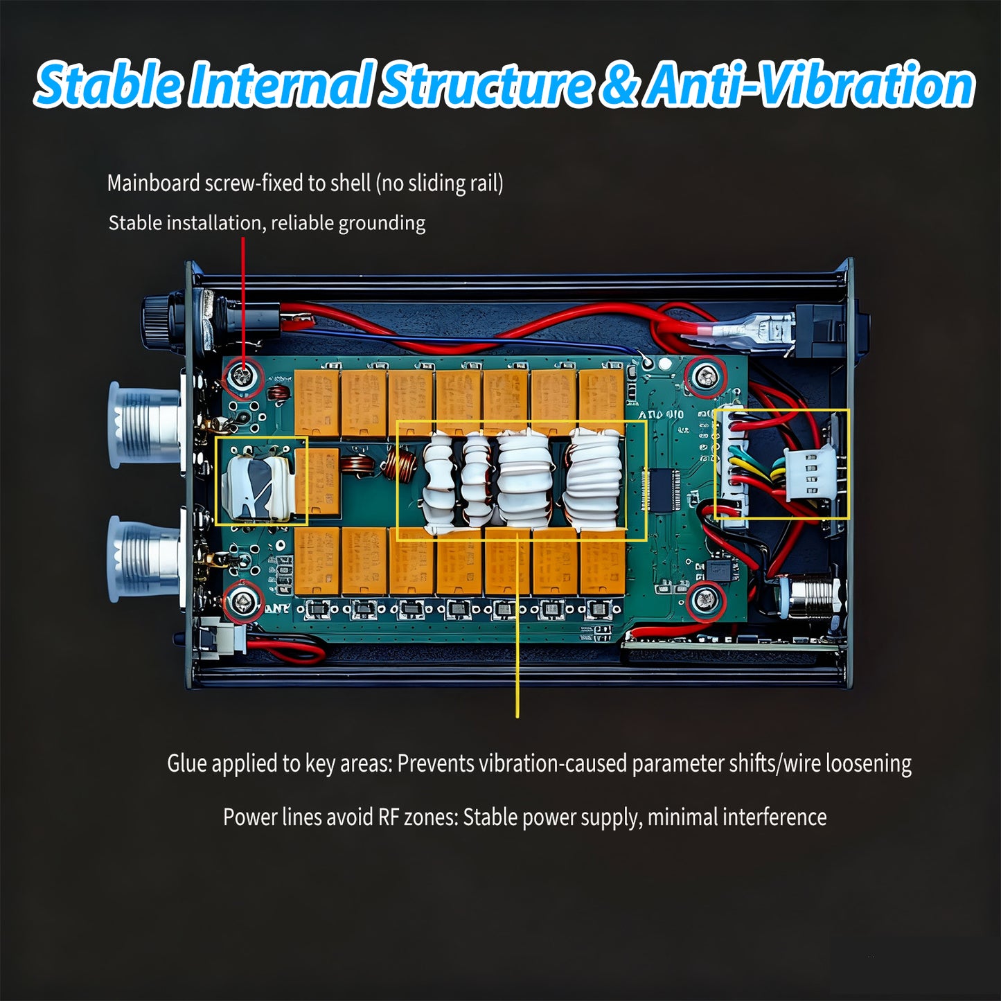 GOOZEEZOO V3.2 ATU-100 EXT Automatic Antenna Tuner for Ham Radio – 1.8-55MHz, Low SWR Tuner, Impedance Matching, Compact Design, Works with Amateur Radio Equipment, Ideal for POTA/SOTA/DX