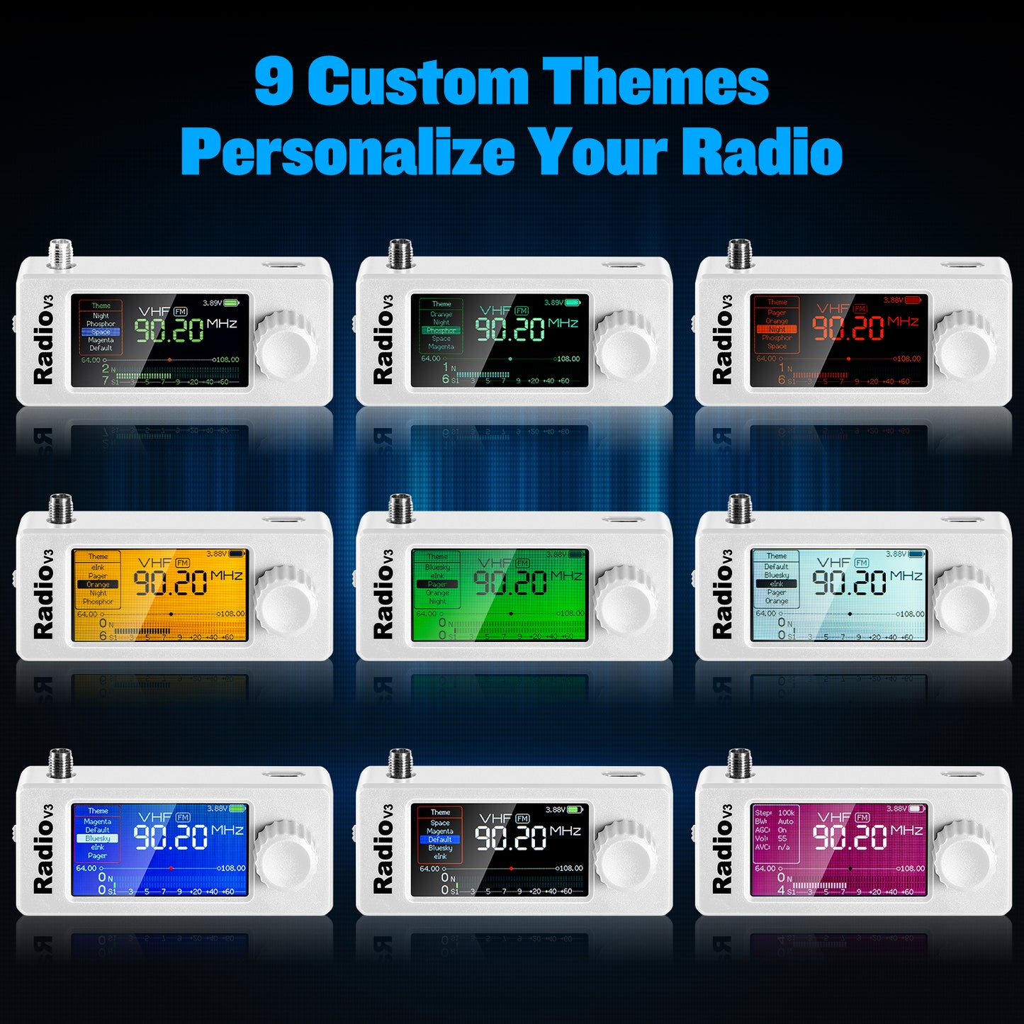 GOOZEEZOO Si4732-ESP32 V3 Mini Radio Pocket Shortwave Radio Receiver | Mode: AM/FM/LSB/USB Band: HF SW MW VHF All Band Radio Receiver | 800mAh Battery for Outdoor Adventures, Travel, and Daily Use