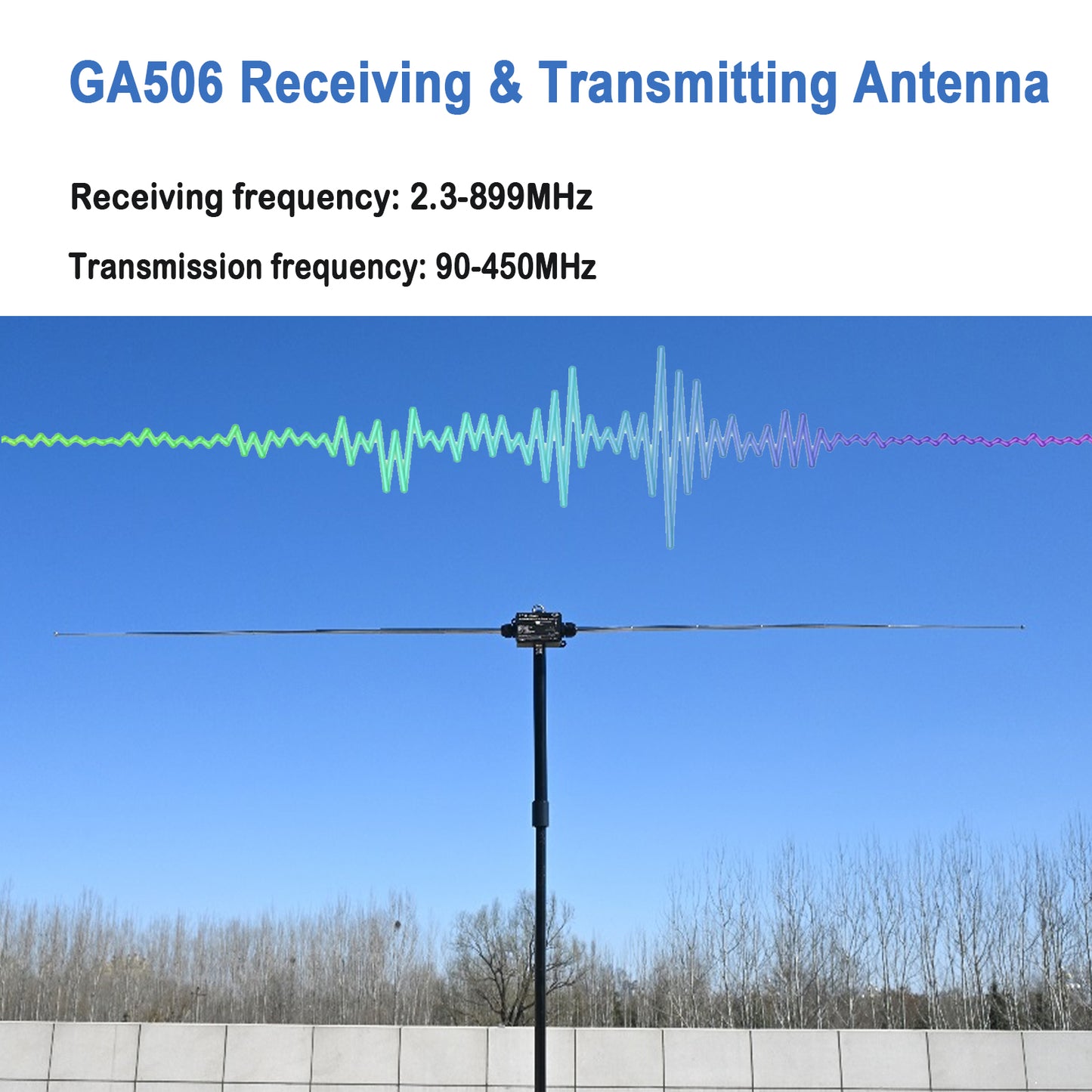GA506 Portable Shortwave Radio Antenna, GOOZEEZOO Full Band Dipole Antenna Receiving: 2.3-899MHz Transmission: 90-450MHz SW/FM/AIR/UV/DTMB Outdoor Antenna for ham Radio