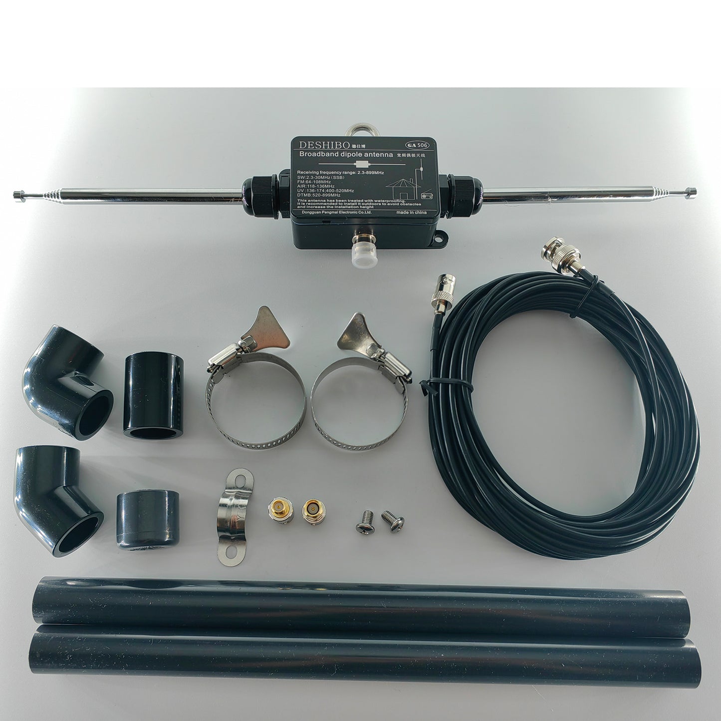 GA506 Portable Shortwave Radio Antenna, GOOZEEZOO Full Band Dipole Antenna Receiving: 2.3-899MHz Transmission: 90-450MHz SW/FM/AIR/UV/DTMB Outdoor Antenna for ham Radio