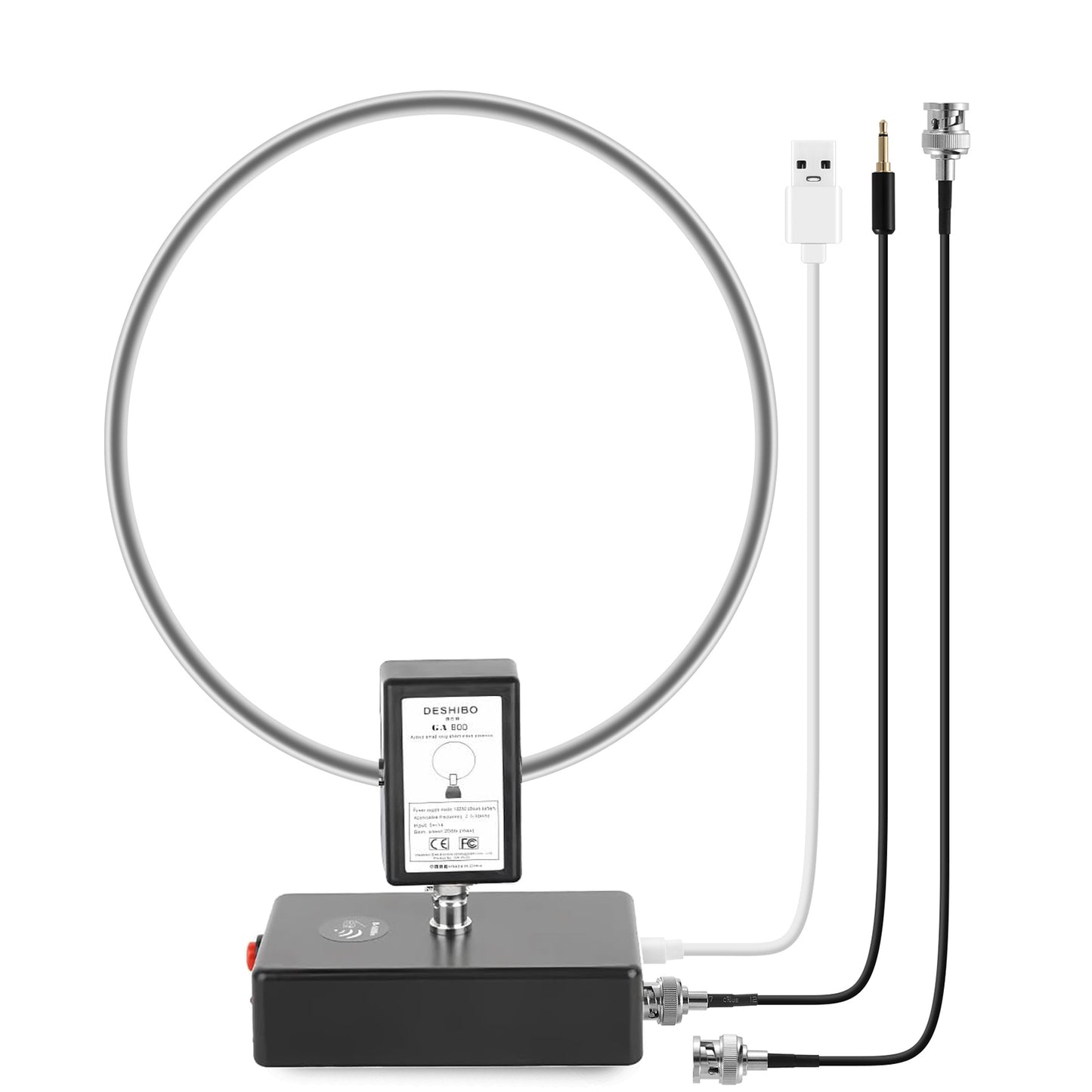 GA800 Loop Antenna, GOOZEEZOO Active Shortwave Radio Antenna with BNC Cable 10KHz-159MHz Portable Receiving HF Antenna for Ham Radio(Free of Tuning)