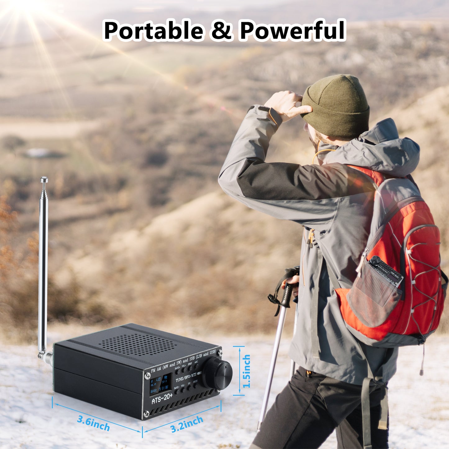 Si4732 ATS-20+ Portable Shortwave Radio Receiver, GOOZEEZOO FM AM (MW SW) LW SSB (LSB USB) Full Band Radio Receiver, Big Speaker & Best Reception