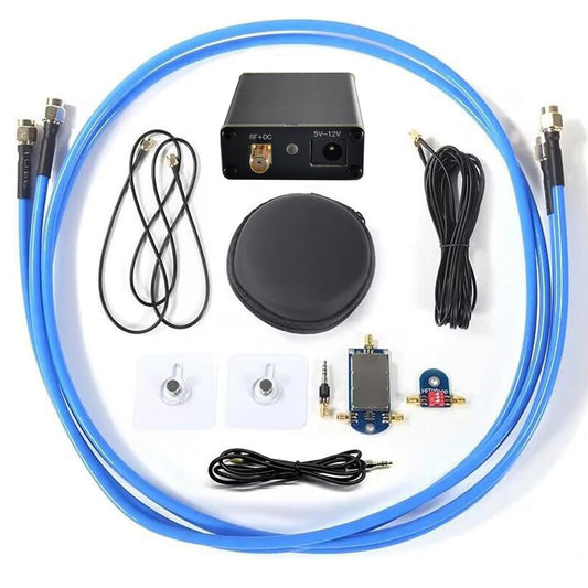 Portable Active Loop Antenna, GOOZEEZOO HFDY Shortwave Antenna 50KHz-500MHz HF AM FM VHF UHF Magnetic Loop Receiving Antenna for Ham Radio (with Improved Amplifier)