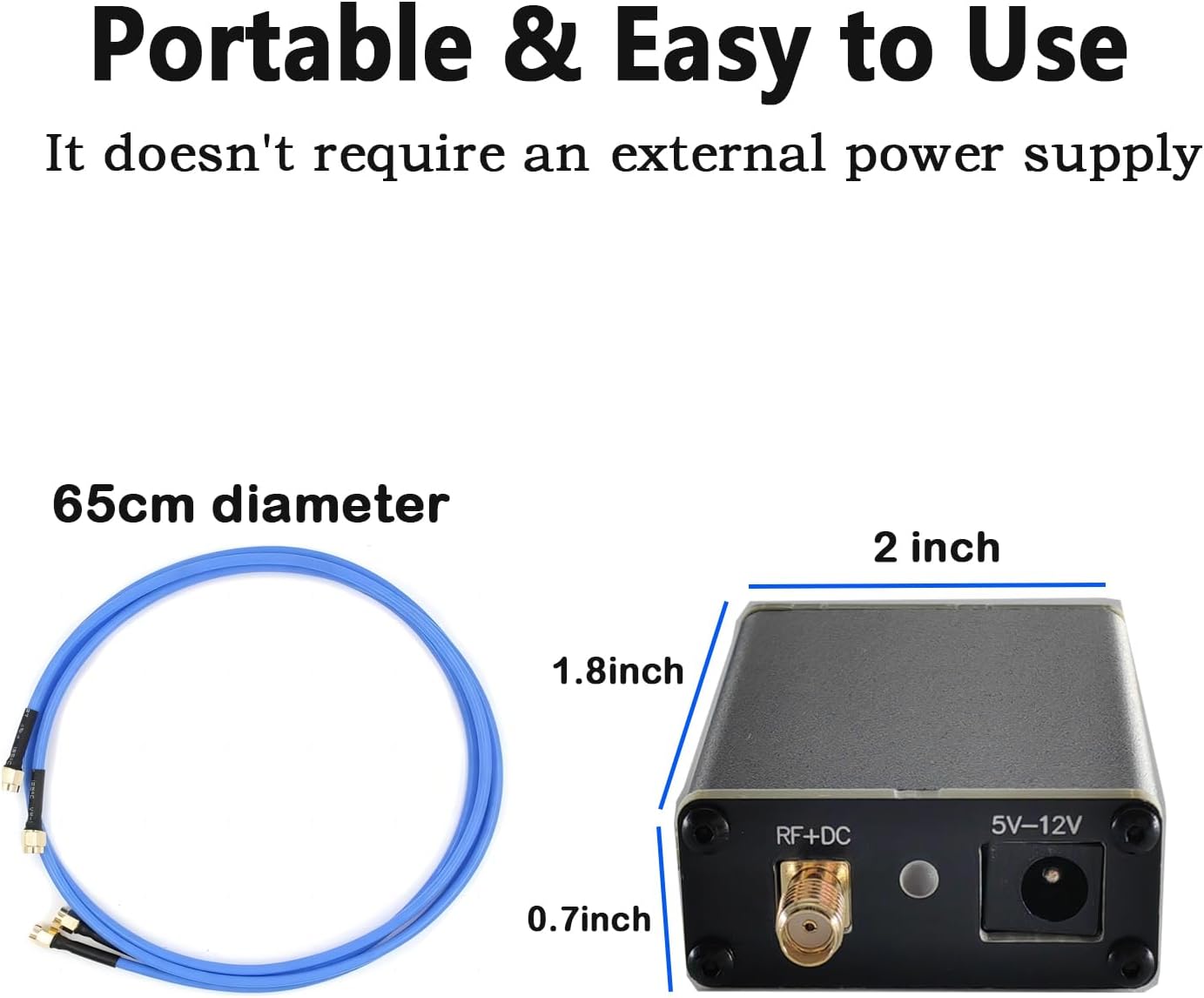 Portable Active Loop Antenna, GOOZEEZOO HFDY Shortwave Antenna 50KHz-500MHz HF AM FM VHF UHF Magnetic Loop Receiving Antenna for Ham Radio (with Improved Amplifier)