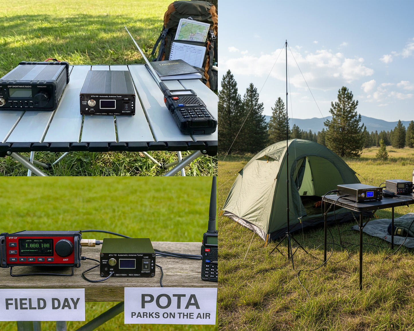 ATU-100 EXT Antenna Tuner for Ham Radio, GOOZEEZOO V3.2 1.8-55MHz Automatic Antenna Tuner for Ham Radio Enthusiasts, Low SWR on All Bands Great for POTA/SOTA/DX (5000mAh Battery)