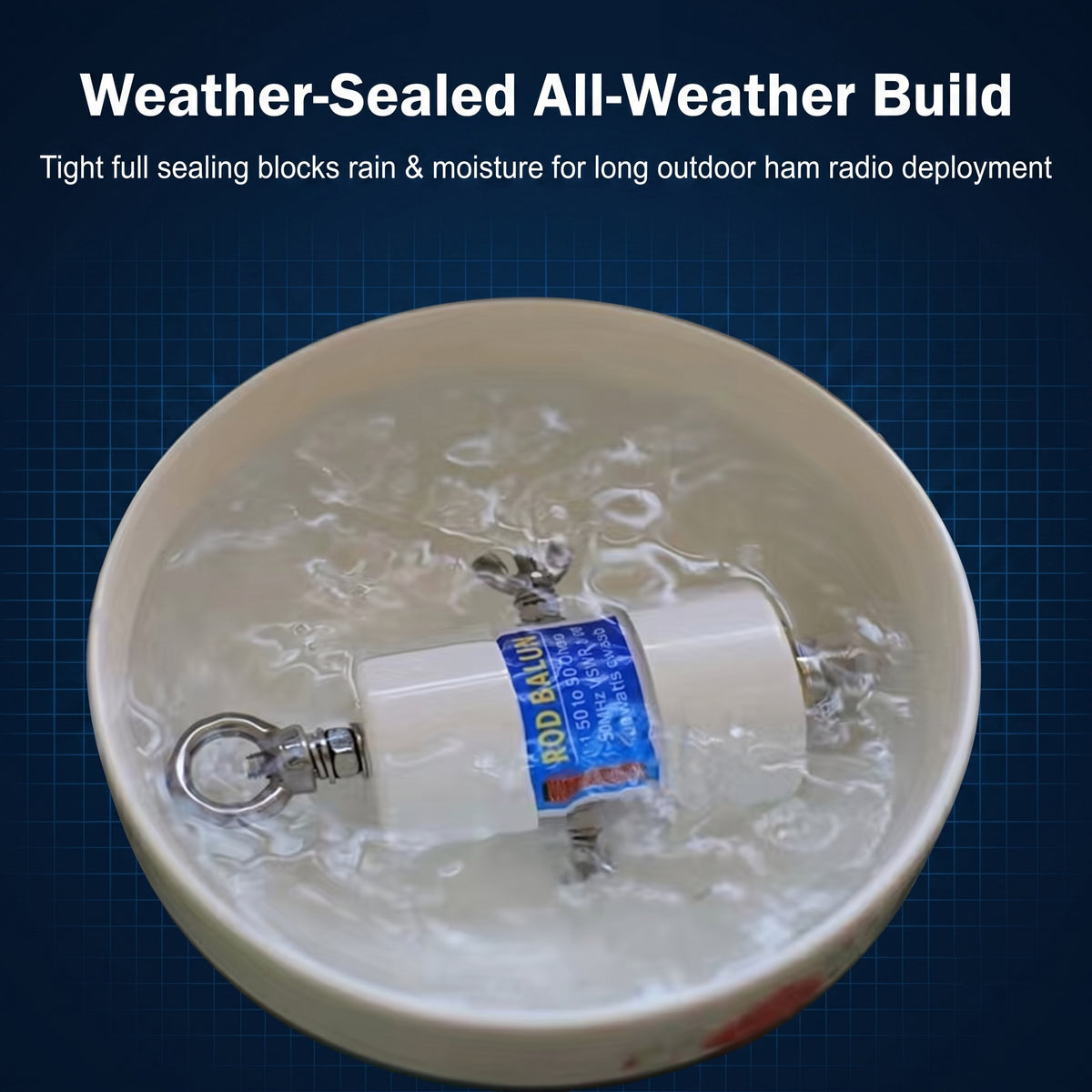 1:1 Voltage Balun Antenna, 500W HF Band (1-50MHz) Ham Radio Balun for Dipole Antenna - Weatherproof Design with UHF Female (SO-239) Connector, Antenna Signal Converter