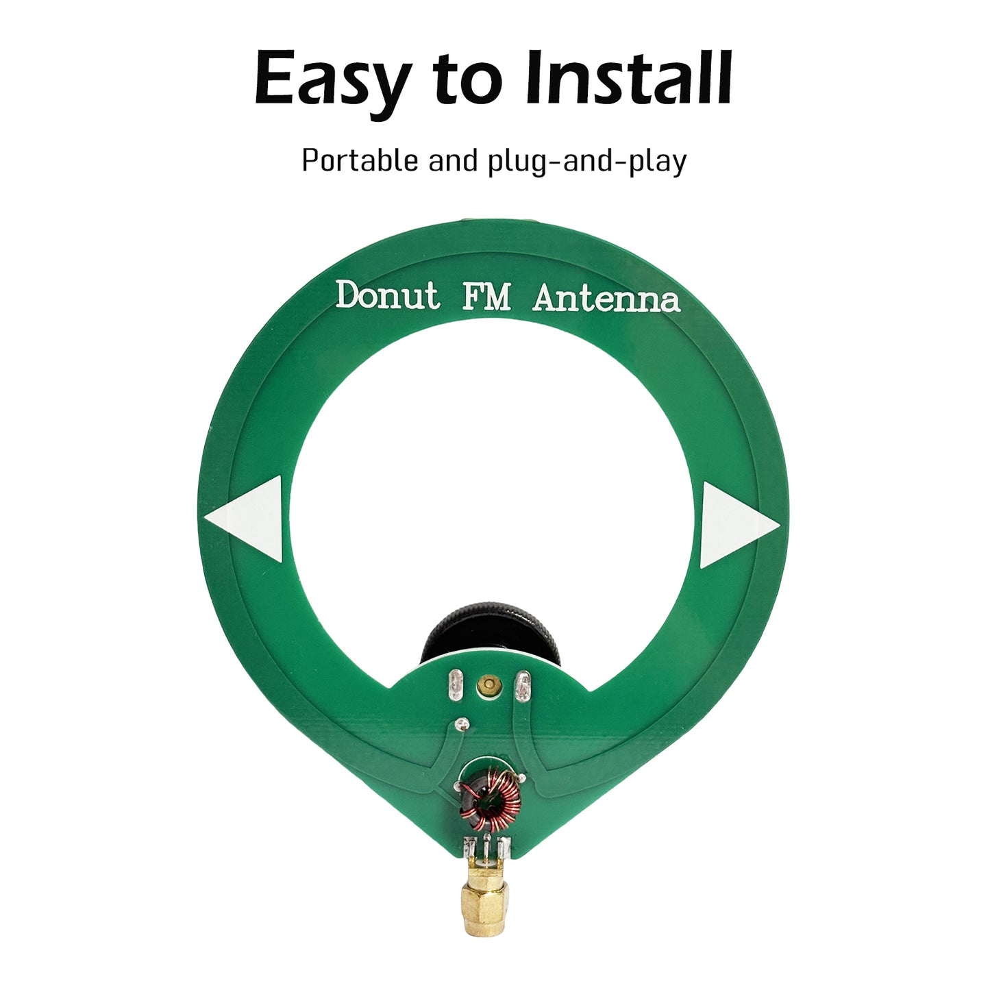 GOOZEEZOO Donut FM Mini Loop Antenna 75MHz-135MHz SMA Male Connector, 5W High Power