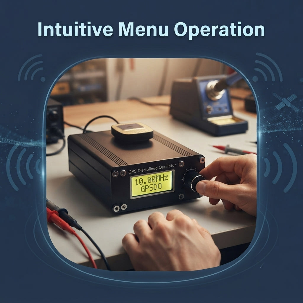 GPSDO Disciplined Oscillator, NEO-6M, ±0.001Hz High Precision ±0.001Hz High Precision, 10MHz Square Wave Real-time Data Monitoring, Compact GPSDO(Without Power Supply)