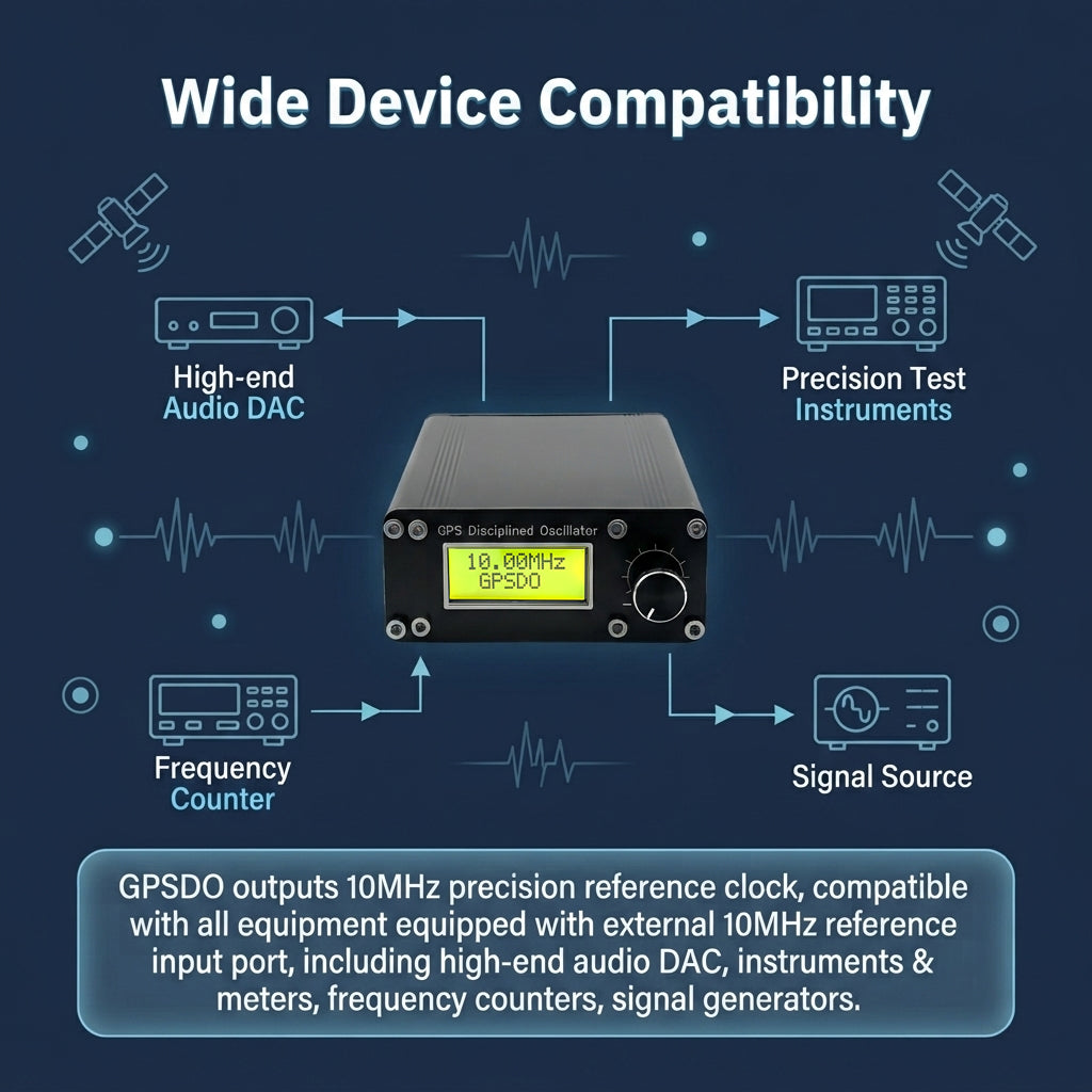 GPSDO Disciplined Oscillator, NEO-6M, ±0.001Hz High Precision ±0.001Hz High Precision, 10MHz Square Wave Real-time Data Monitoring, Compact GPSDO(Without Power Supply)
