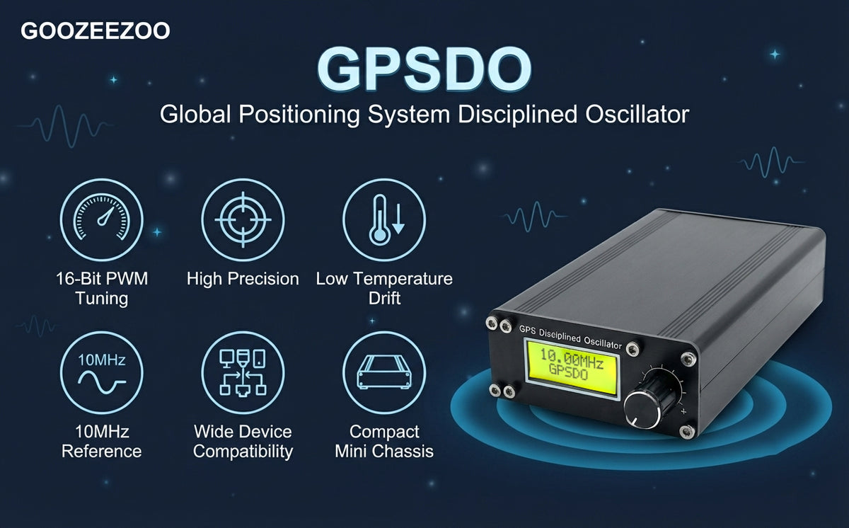GPSDO Disciplined Oscillator, NEO-6M, ±0.001Hz High Precision ±0.001Hz High Precision, 10MHz Square Wave Real-time Data Monitoring, Compact GPSDO(Without Power Supply)