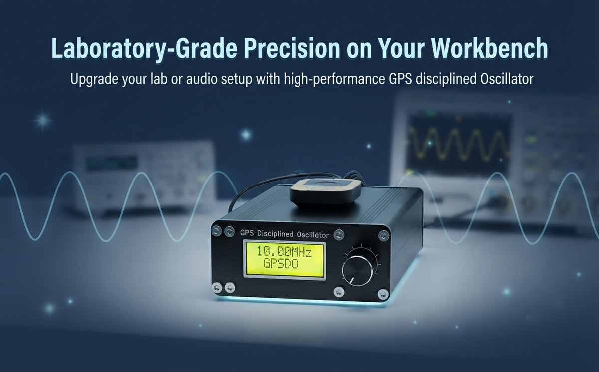 GPSDO Disciplined Oscillator, NEO-6M, ±0.001Hz High Precision ±0.001Hz High Precision, 10MHz Square Wave Real-time Data Monitoring, Compact GPSDO(Without Power Supply)