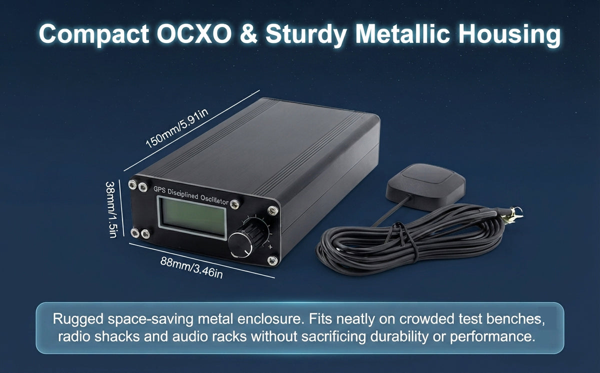 GPSDO Disciplined Oscillator, NEO-6M, ±0.001Hz High Precision ±0.001Hz High Precision, 10MHz Square Wave Real-time Data Monitoring, Compact GPSDO(Without Power Supply)